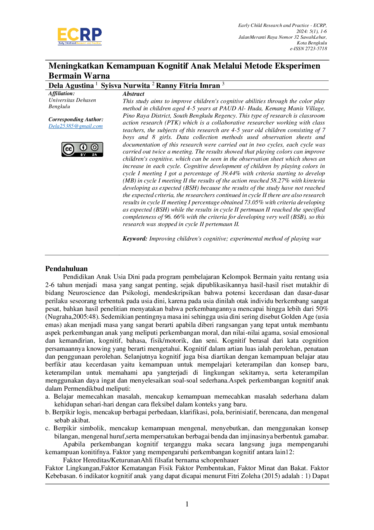 JURIS Meningkatkan Kemampuan Kognitif Anak Melalui Metode Eksperimen Bermain Warna