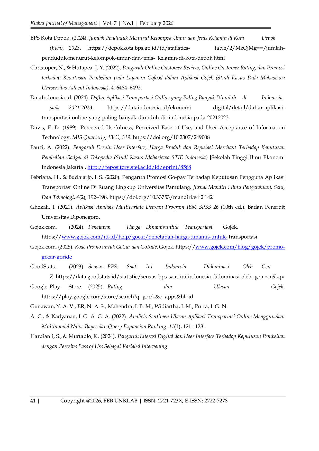 JURIS Influence of Dynamic Pricing UI and UX on Gojek Usage Decisions among Gen Z in Depok