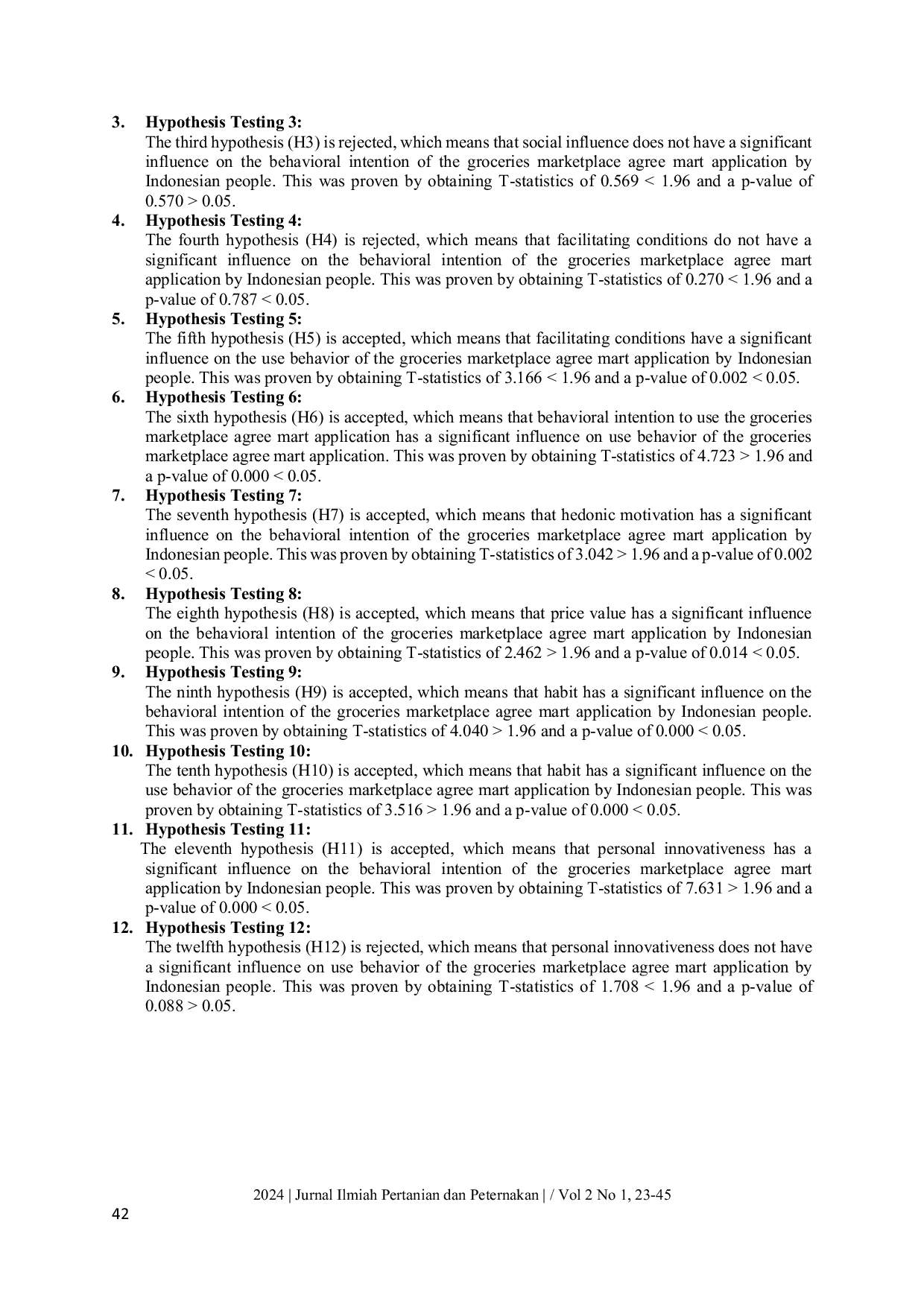 JURIS Analysis of acceptance and use of the agree mart mobile groceries marketplace application using the UTAUT 3 Model in Indonesia