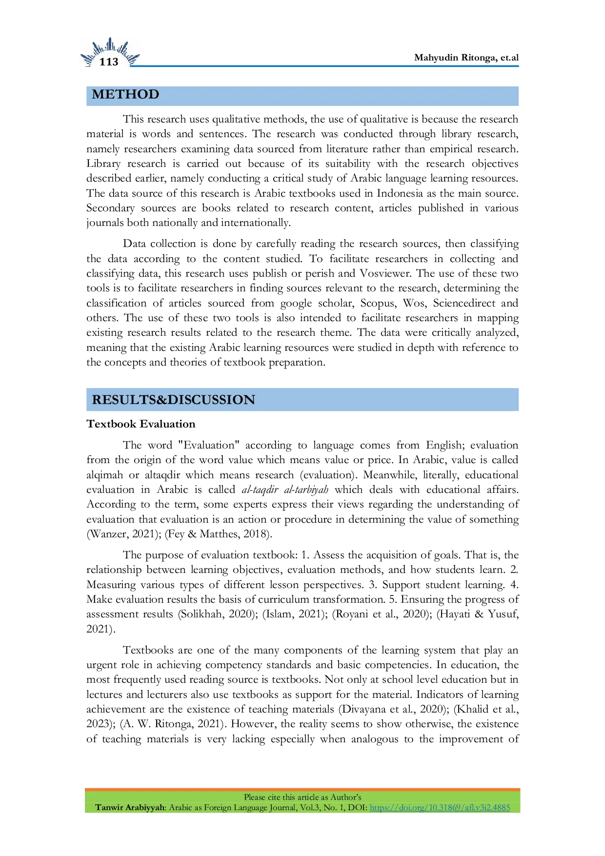 JURIS Criticism of Vocabulary Materials in Arabic Language Learning Books for Foreign Languages