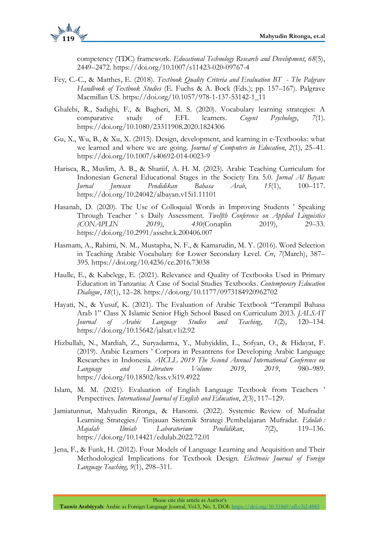 JURIS Criticism of Vocabulary Materials in Arabic Language Learning Books for Foreign Languages