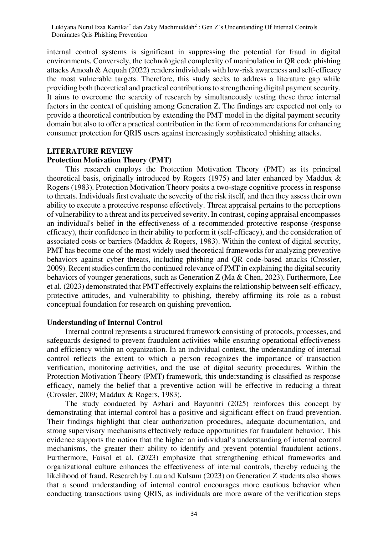 JURIS Gen Z s Understanding of Internal Controls Dominates QRIS Phishing Prevention