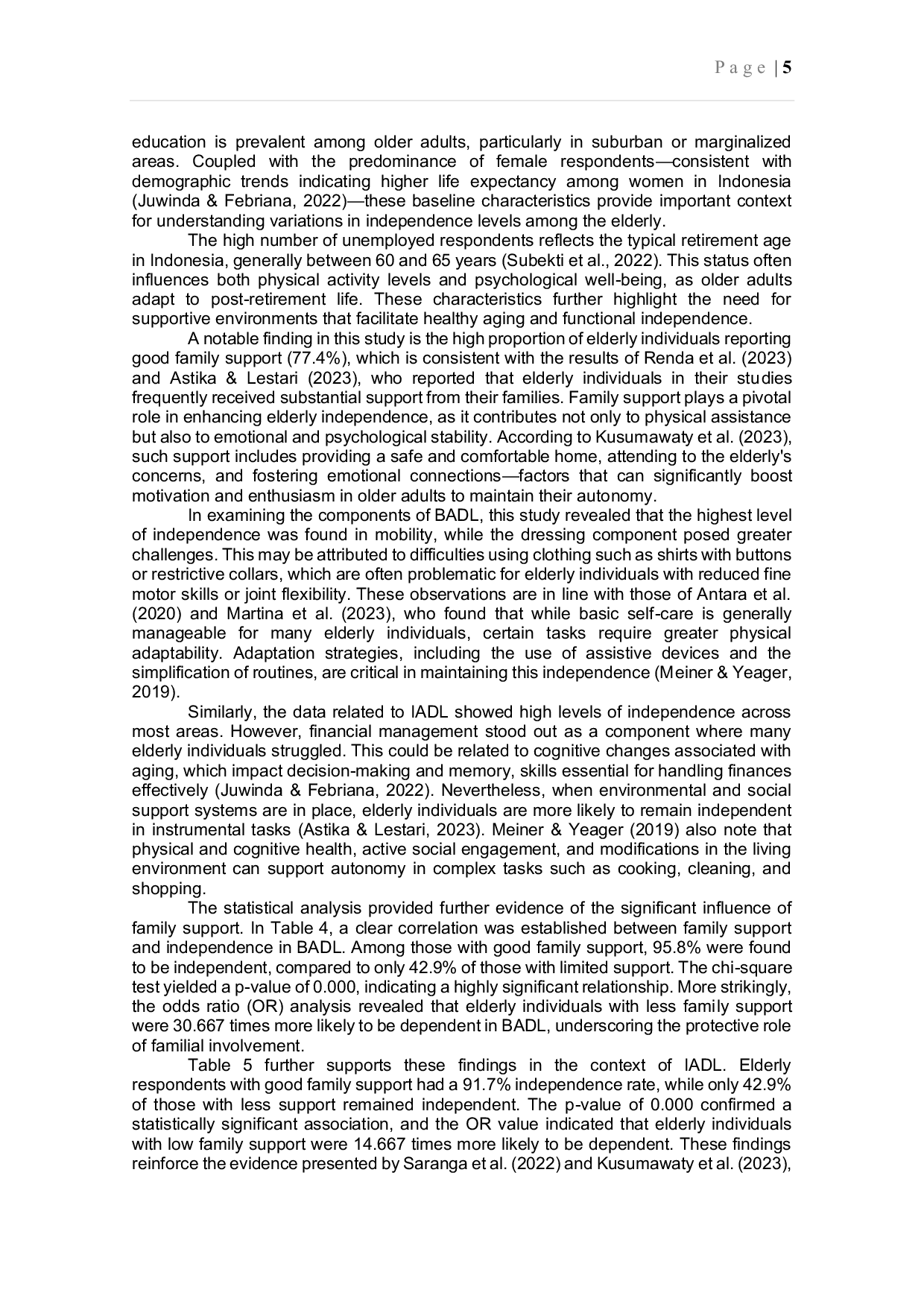JURIS The Relationship Between Family Support and the Level of Independence of the Elderly in Performing Daily Activities BADL and IADL in the Cakung Health Center Area East Jakarta