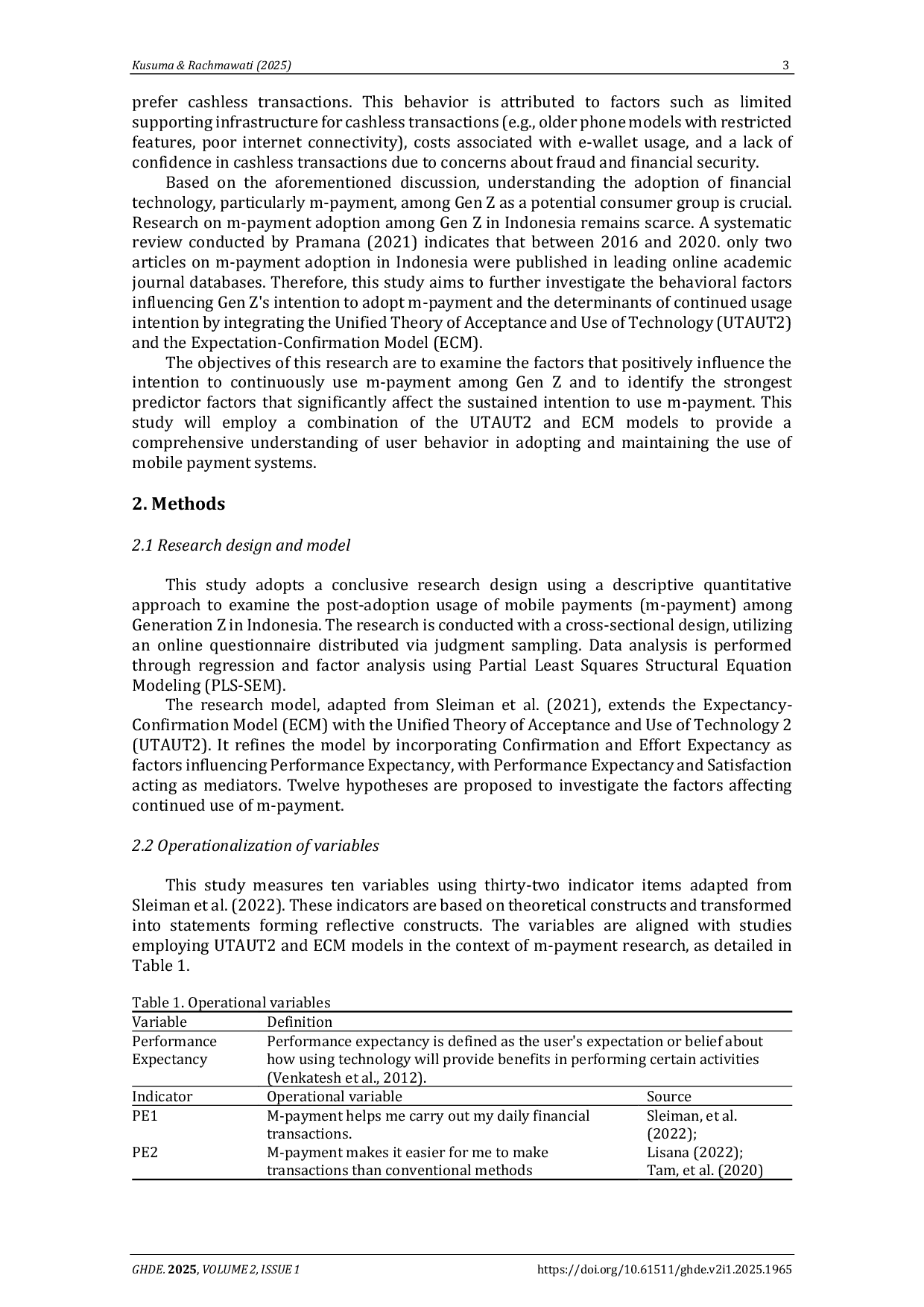 JURIS Factors influencing the continued intention to use mobile payment among generation Z An extension of the expectation confirmation model