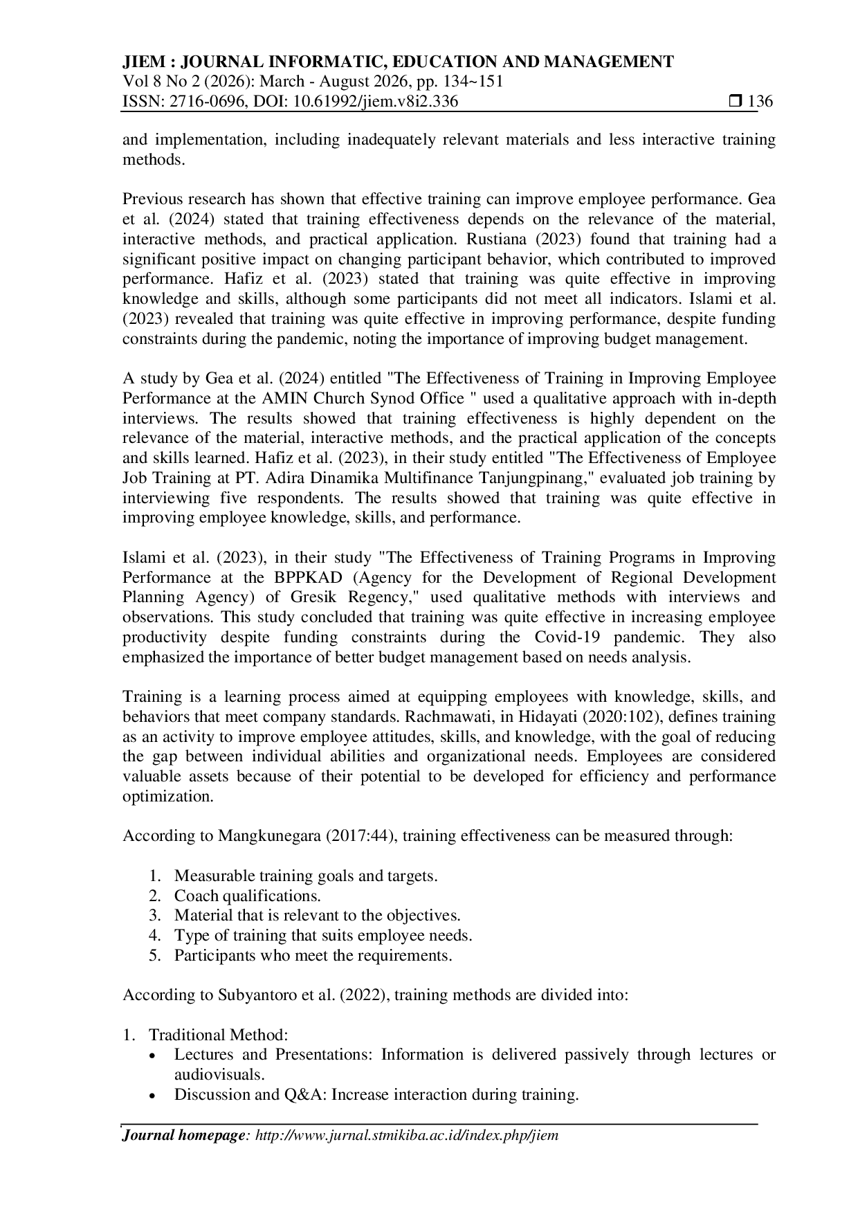 JURIS EFFECTIVENESS OF PT ABC EMPLOYEE TRAINING PROGRAM