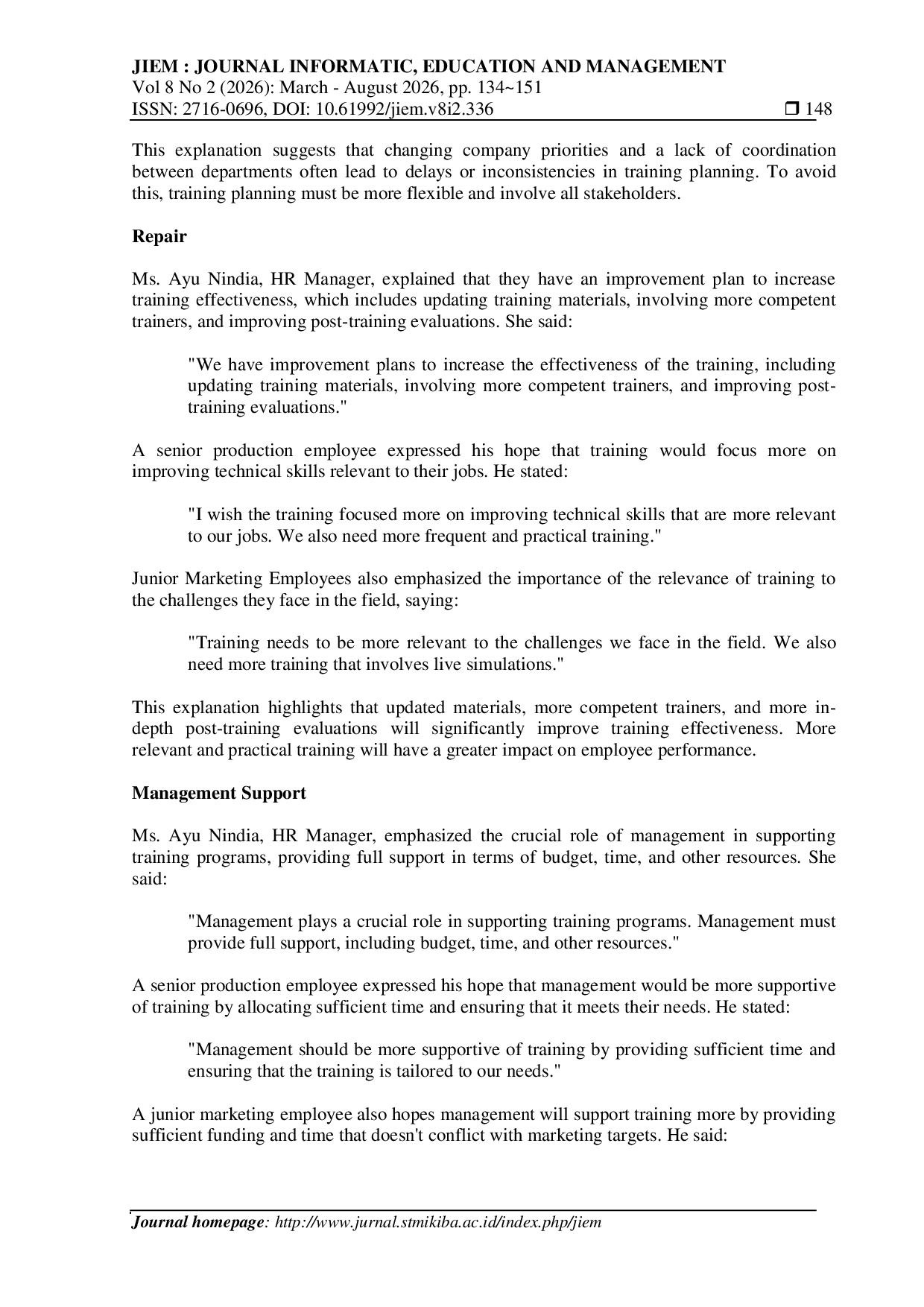 JURIS EFFECTIVENESS OF PT ABC EMPLOYEE TRAINING PROGRAM