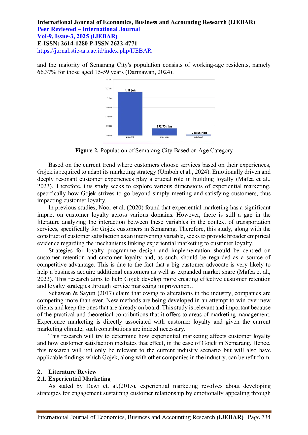 JURIS Mediation Analysis of Customer Satisfaction in the Relationship Between Experiential Marketing and Customer Loyalty of the Gojek Application in Semarang