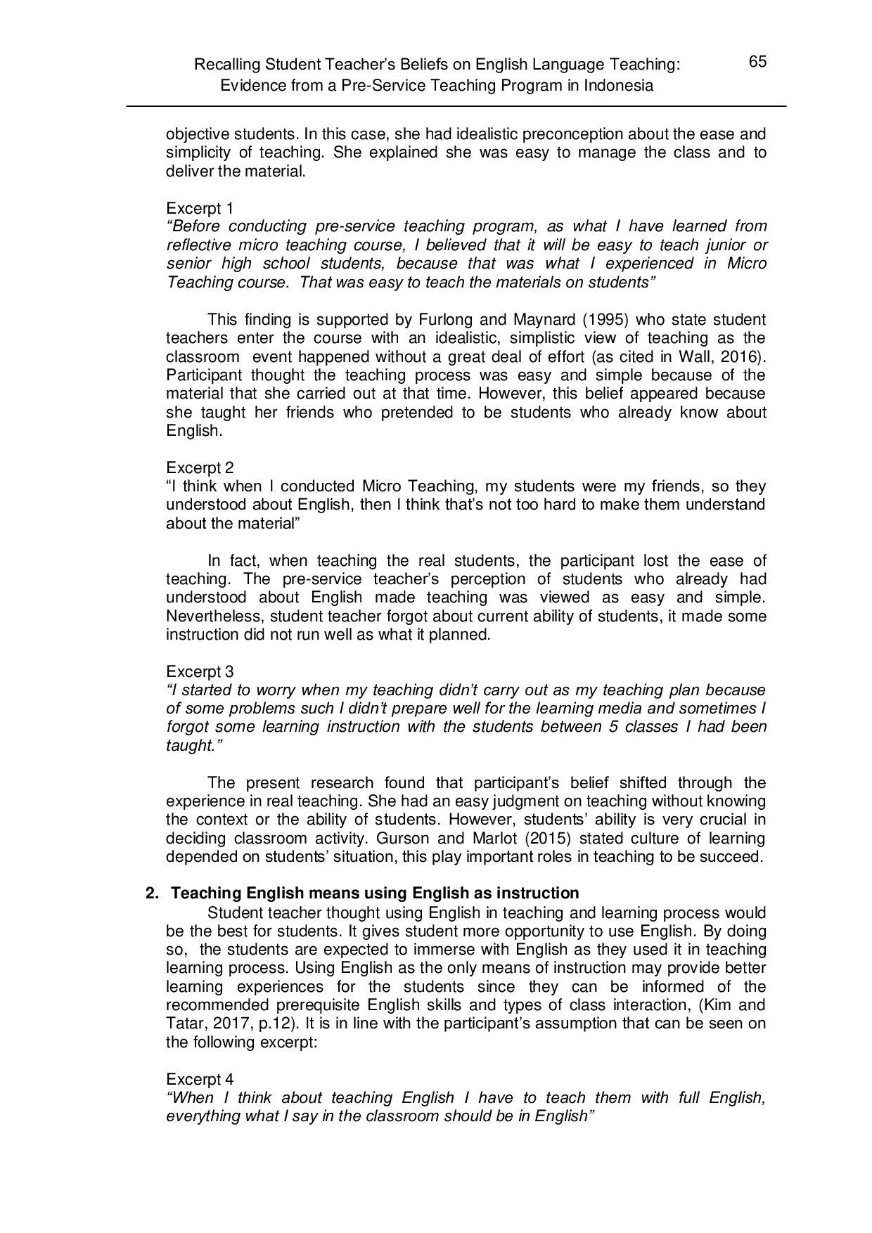 JURIS Recalling Student Teacher s Beliefs on English Language Teaching Evidence From a Pre Service Teaching Program in Indonesia