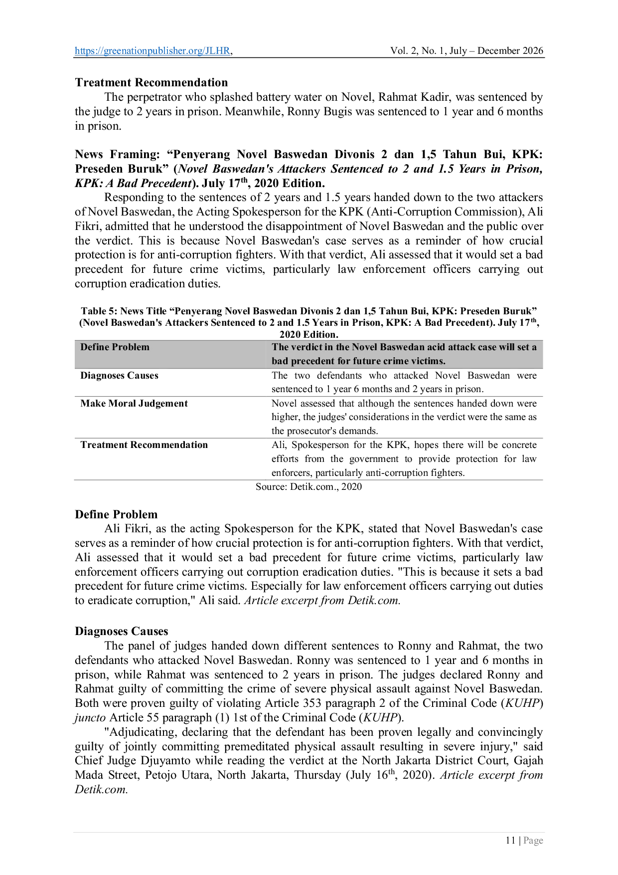 JURIS An Analysis of News Construction in Online Media