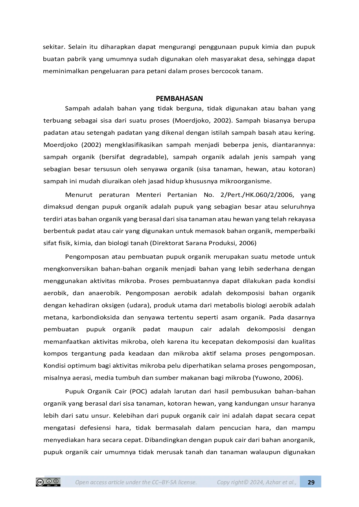 JURIS Pemanfaatan Limbah Organik Sebagai Pupuk Kompos Dan Pupuk Organik Cair POC Di Kawasan Wisata Desa Bayan