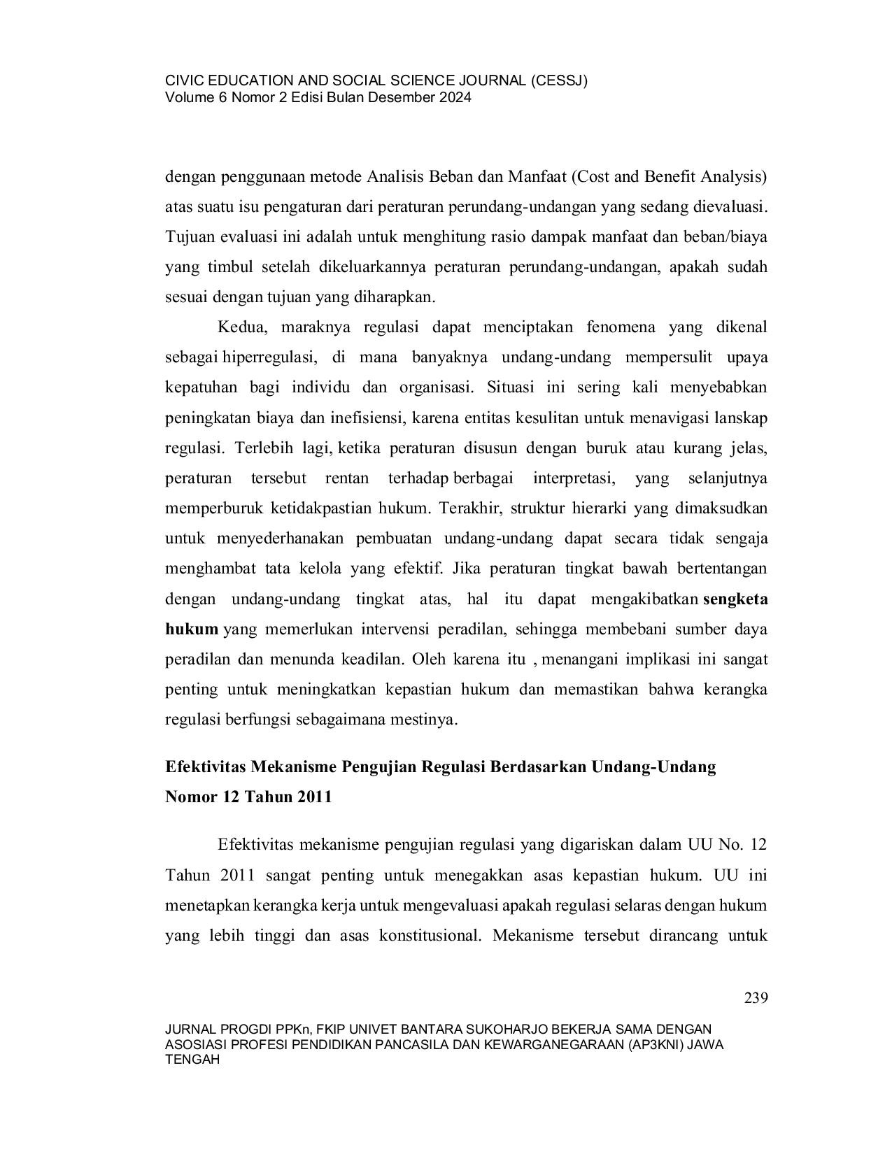 JURIS Analisis Yuridis terhadap Prinsip Kejelasan dan Kepastian Hukum dalam Peraturan Perundang Undangan Studi Kasus Uu No 12 Tahun 2011