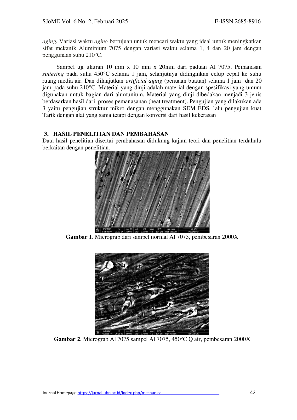 JURIS Pengaruh Waktu Pemanasan T6 Terhadap Struktur Mikro Kuat Tarik dan Kekerasan Pada Paduan Aluminium Tipe 7075