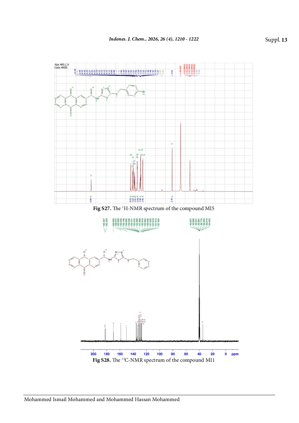 JURIS Molecular Docking Synthesis and Preliminary Cytotoxicity Evaluation of New Anthraquinone Thiadiazol Hybrids as Possible VEGFR 2 Inhibitors