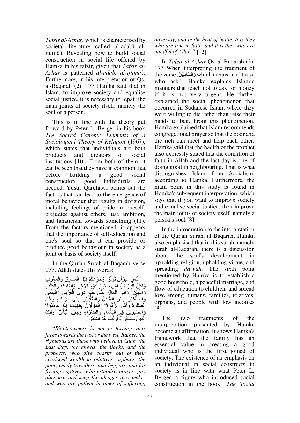 JURIS Family Education s Role in Building Social Constructs A Study on Tafsir Al Azhar