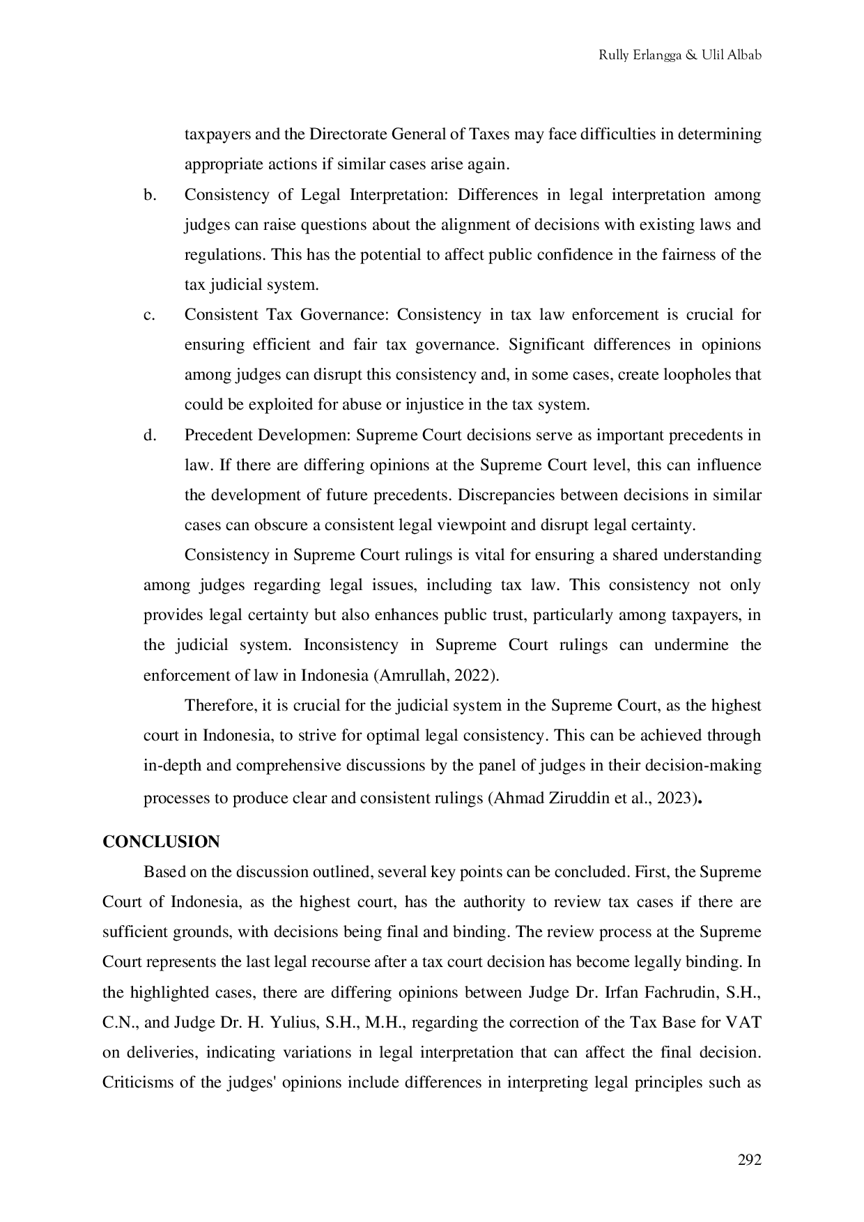 JURIS Analysis of the Differences in Supreme Court Rulings in Tax Case Review Implications for Legal Consistency Study of Supreme Court Decisions Number 4421 B PK PJK 2023 and Number 5201 B PK PJK 2023