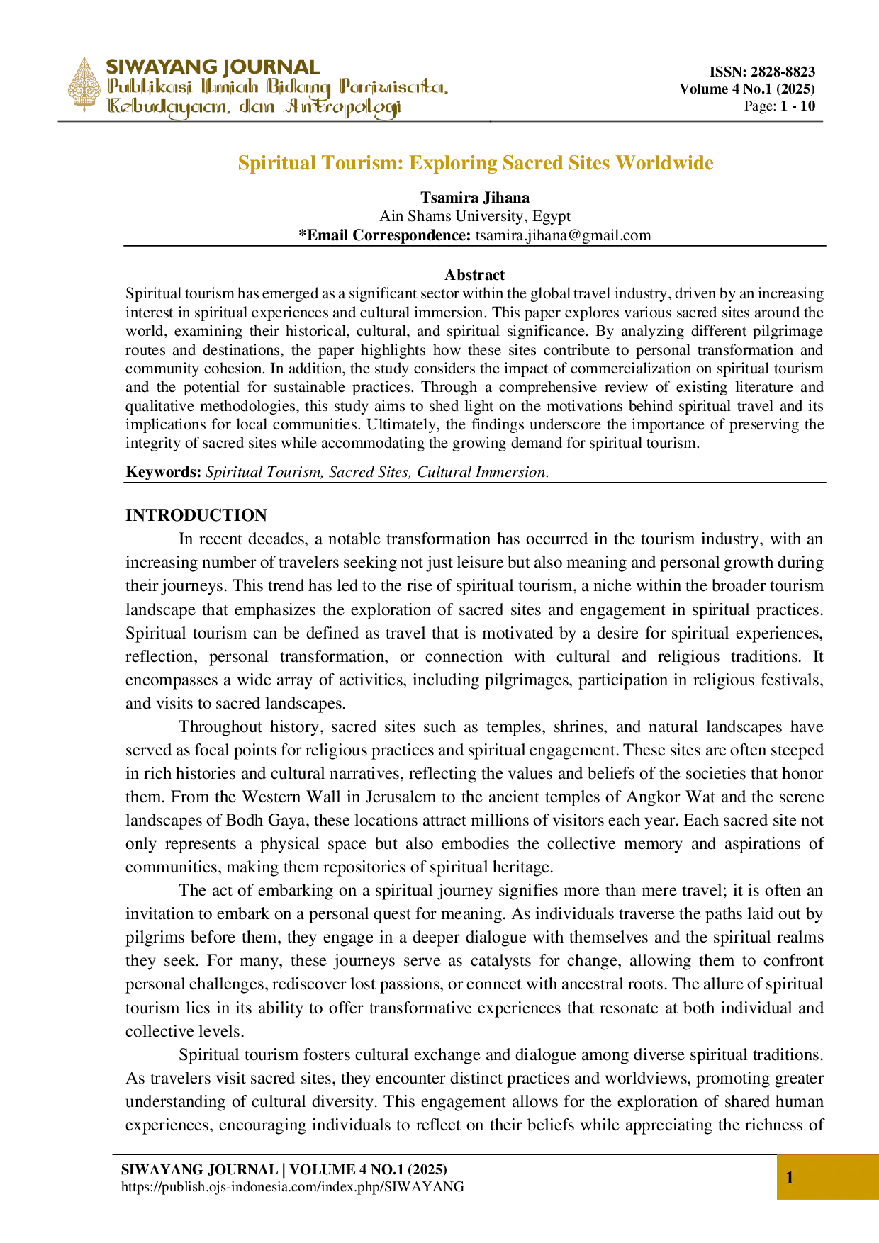 JURIS Spiritual Tourism Exploring Sacred Sites Worldwide