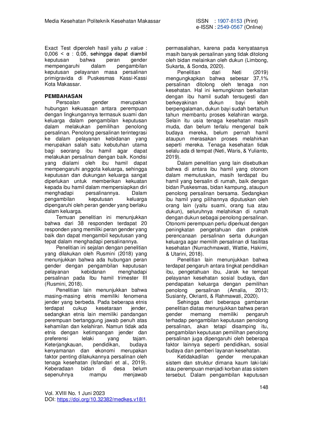 JURIS Peran Gender Dalam Pengambilan Keputusan Pelayanan Masa Persalinan Primigravida