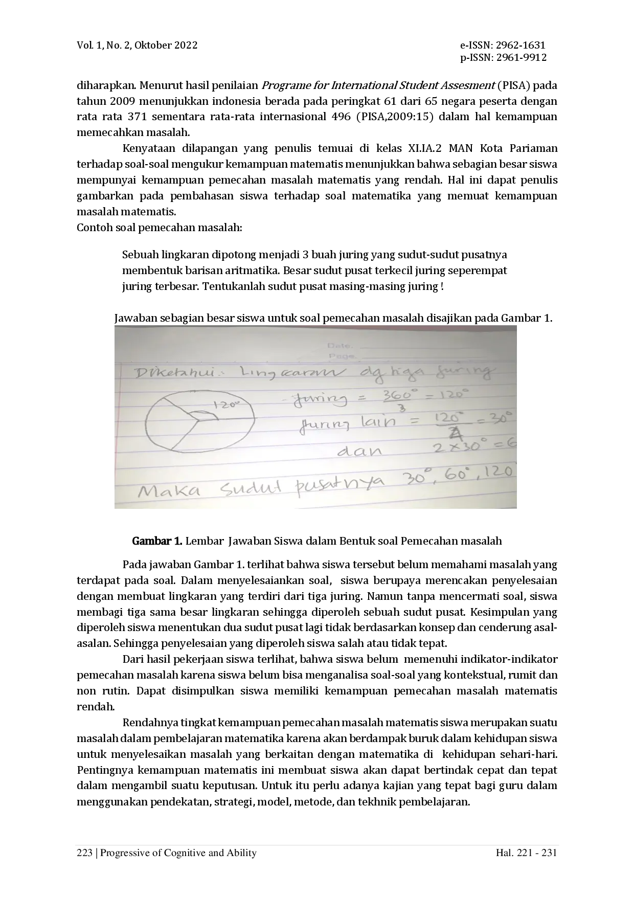 juris Implementasi Model Pembelajaran Kooperatif Tipe Investigasi Kelompok dalam Upaya Meningkatkan Kemampuan Pemecahan Masalah Matematis Siswa