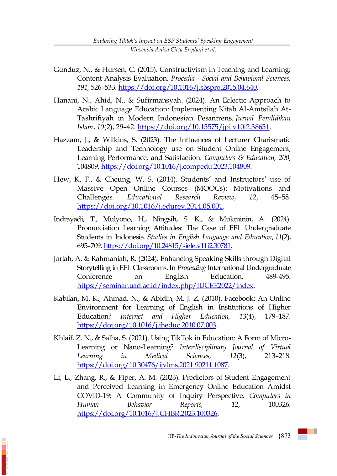 JURIS Exploring Tiktok s Impact on ESP Students Speaking Engagement