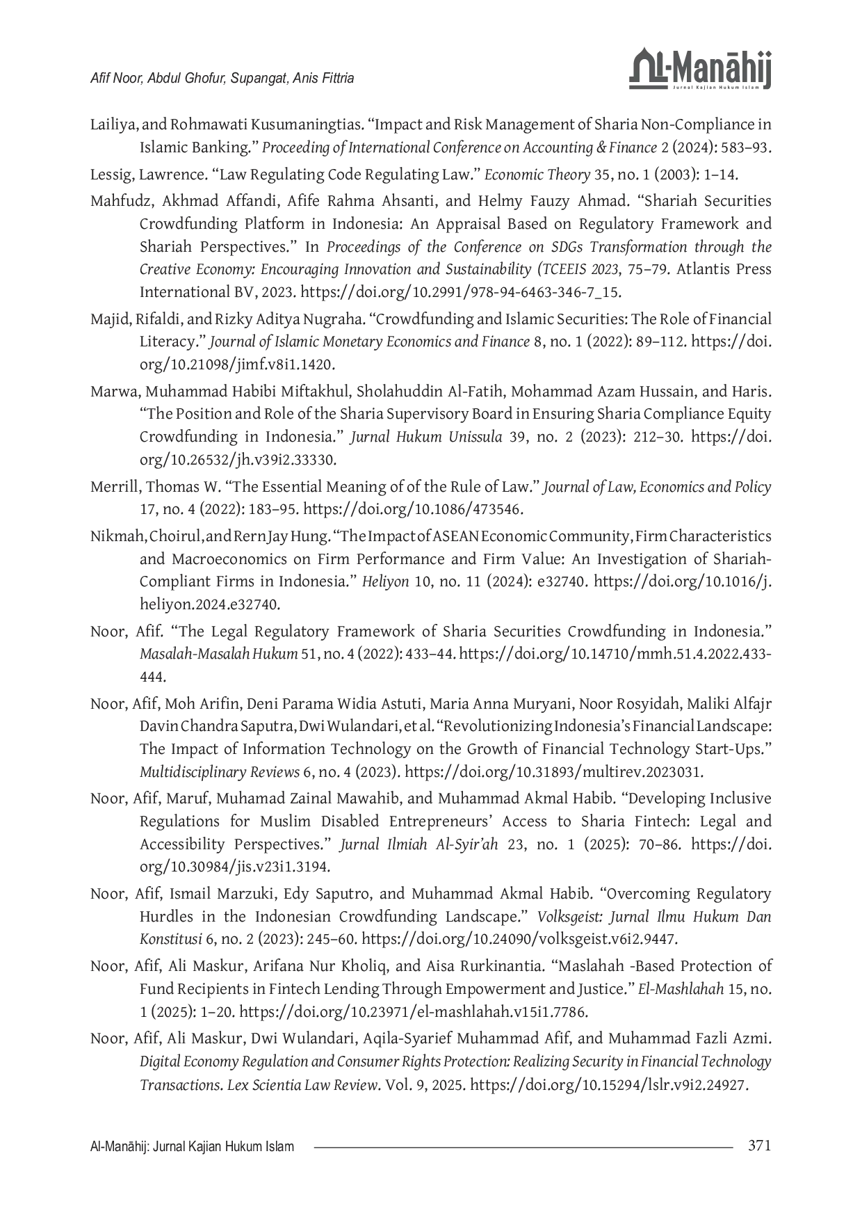 JURIS Legal Protection in Sharia Securities Based Crowdfunding A Normative Review of Dual Regulation