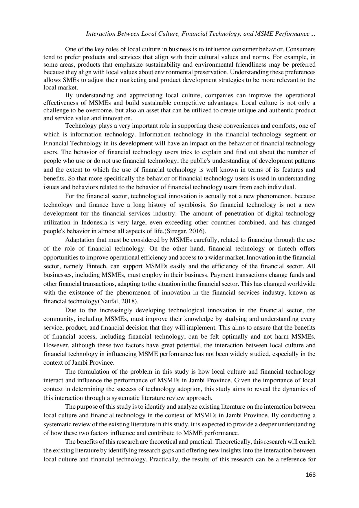 JURIS Interaksi Antara Budaya Lokal Teknologi Keuangan dan Kinerja UMKM Tinjauan Sistematis