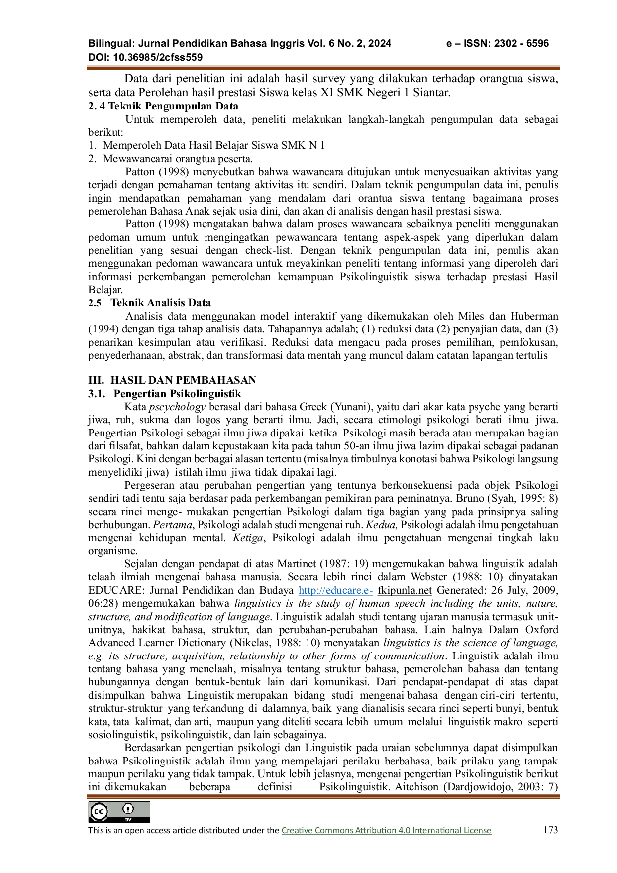 JURIS Peranan Psikolinguistik Terhadap Prestasi Siswa SMK Negeri 1 Siantar