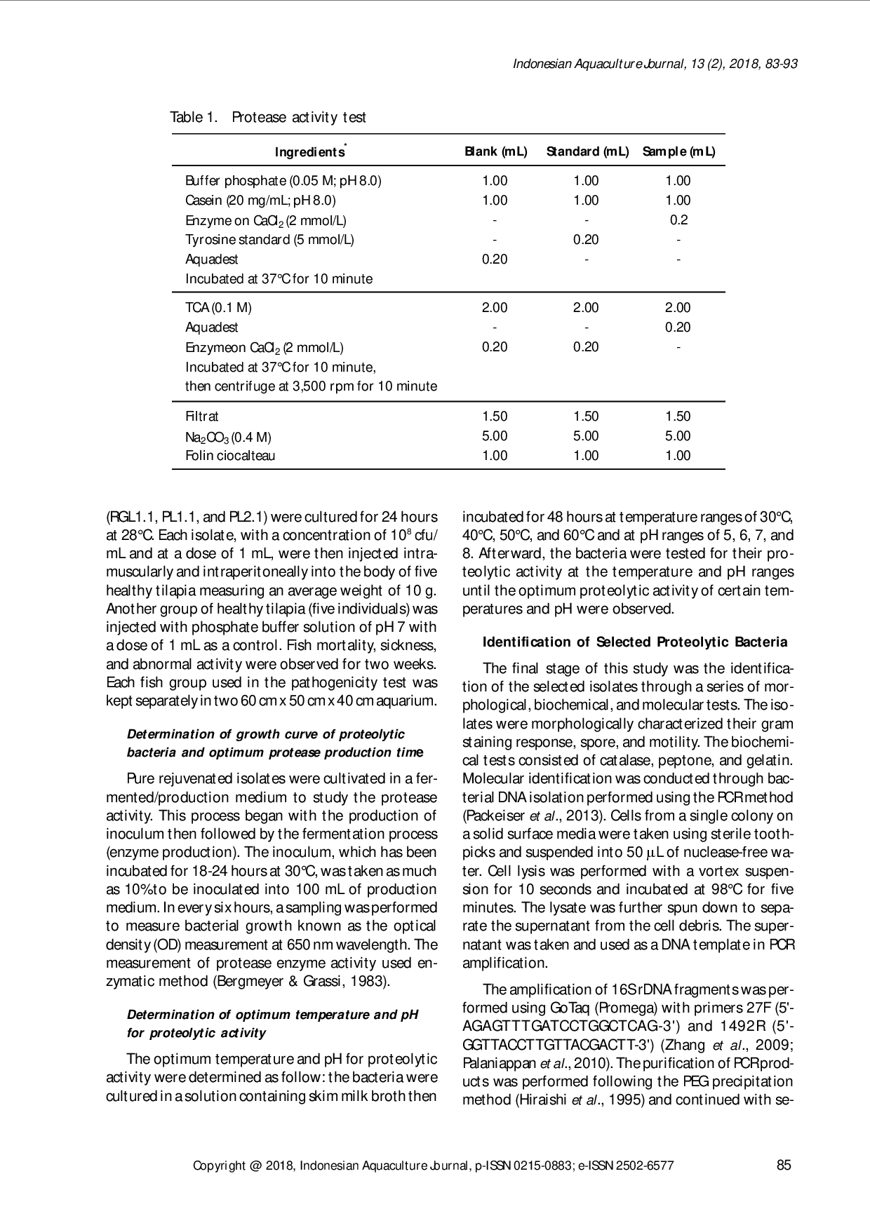 juris Isolasi Karakterisasi Dan Identifikasi Bakteri Proteolitik Untuk Memperbaiki Kelarutan Protein Bahan Pakan Ikan