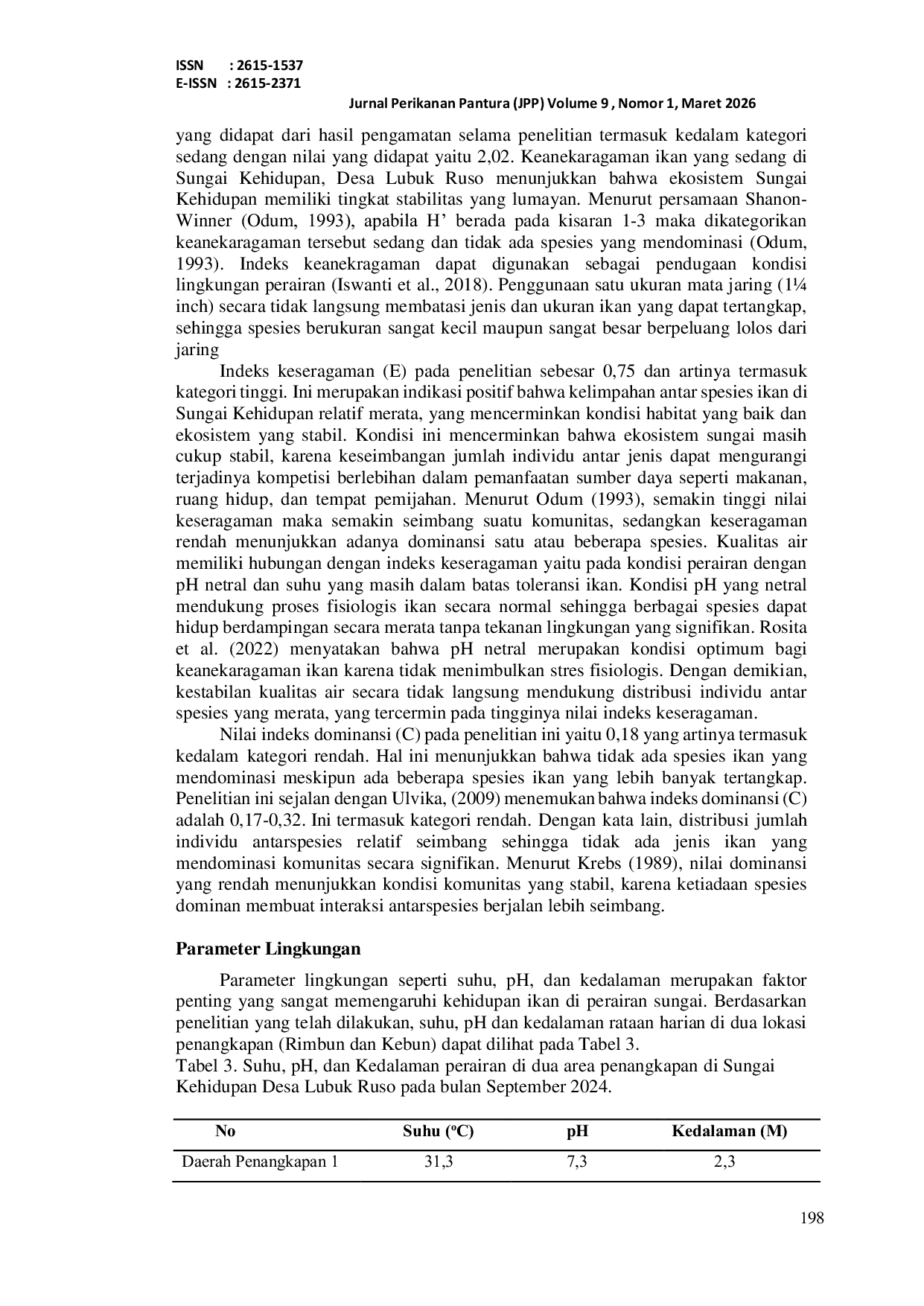 JURIS Keanekaragaman Hasil Tangkapan Jaring Insang Gillnet di Sungai Kehidupan Desa Lubuk Ruso Kabupaten Batanghari