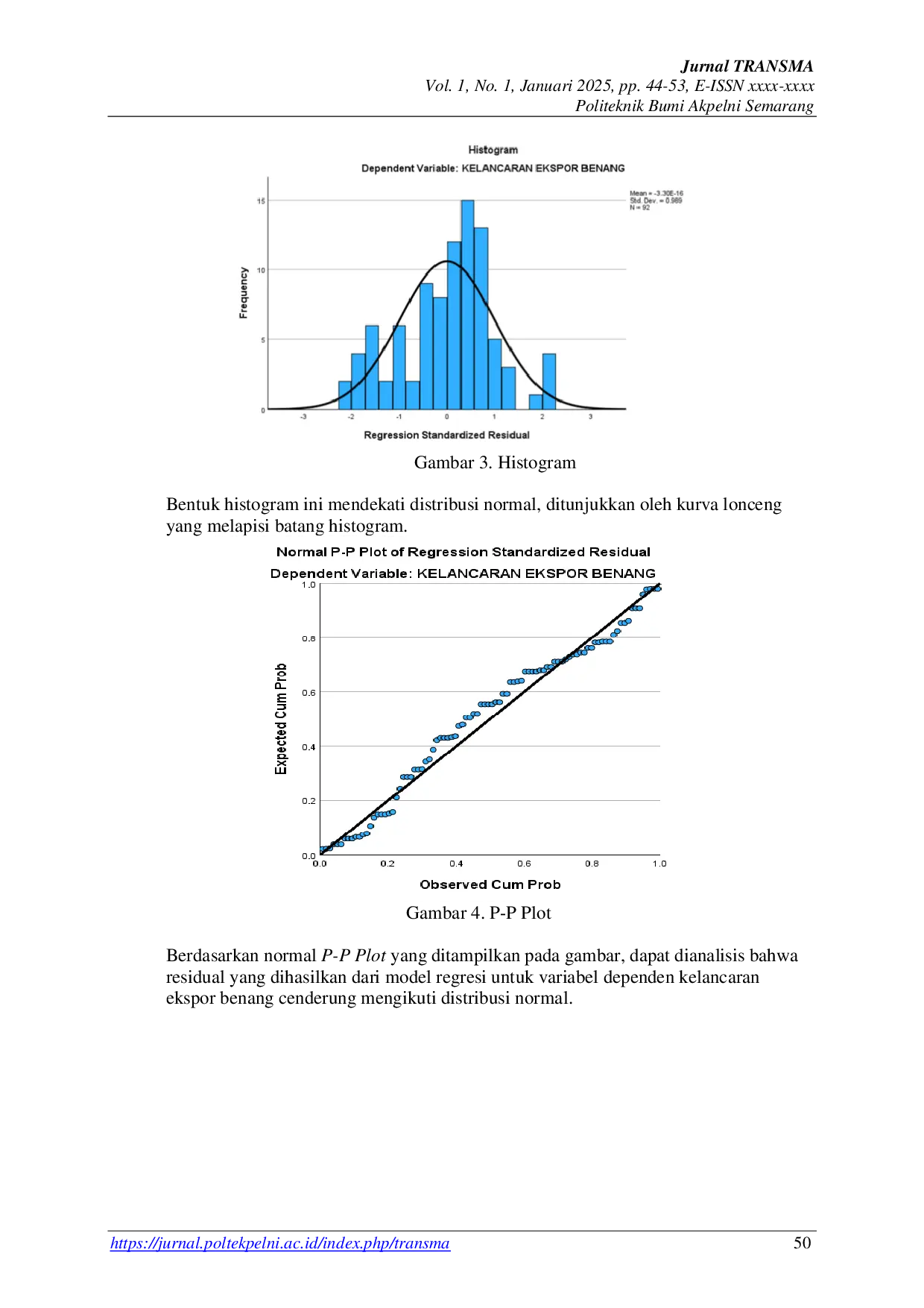 JURIS Pengaruh Lingkungan Kerja Dan Kinerja Karyawan Terhadap Kelancaran Ekspor Benang di PT Bitratex Industries Semarang