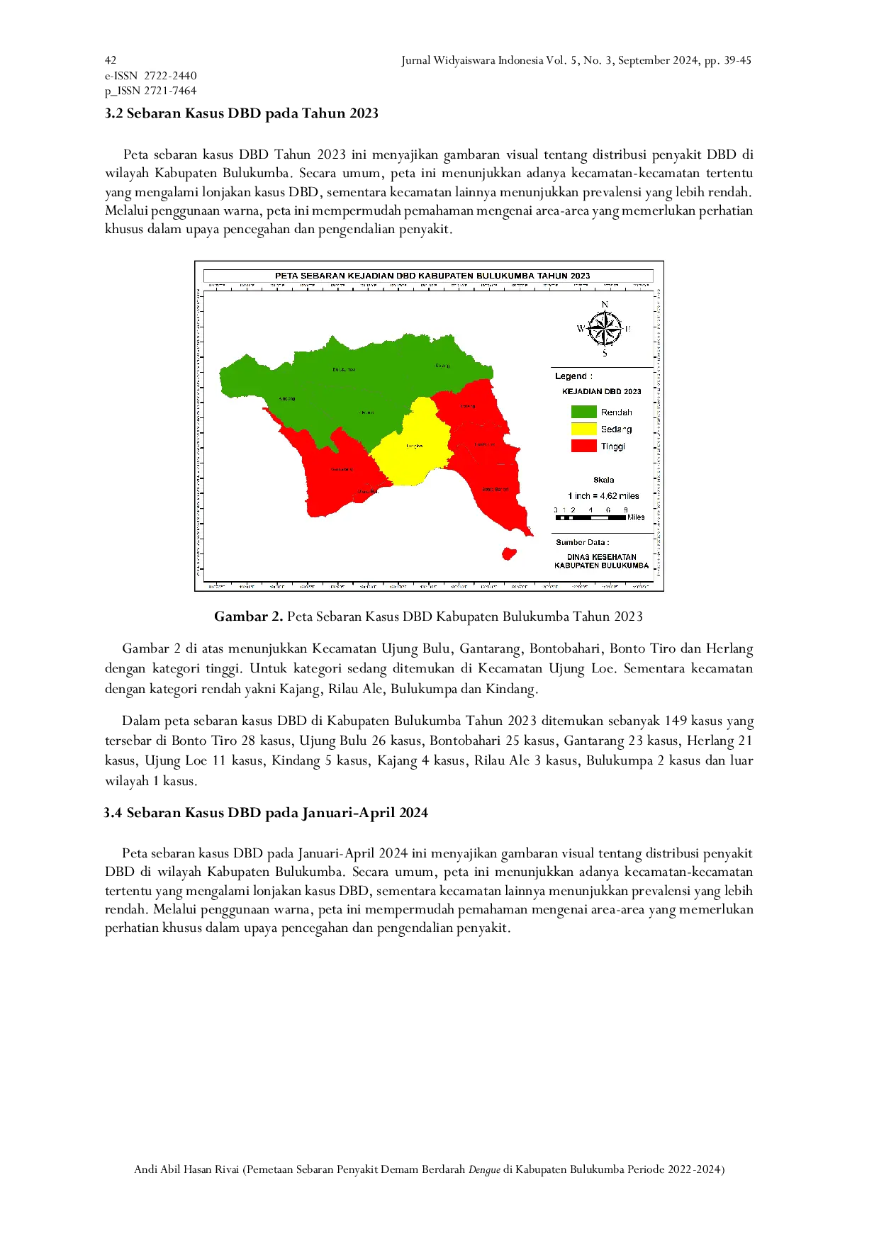 JURIS Pemetaan Sebaran Penyakit Demam Berdarah Dengue di Kabupaten Bulukumba Periode 2022 2024