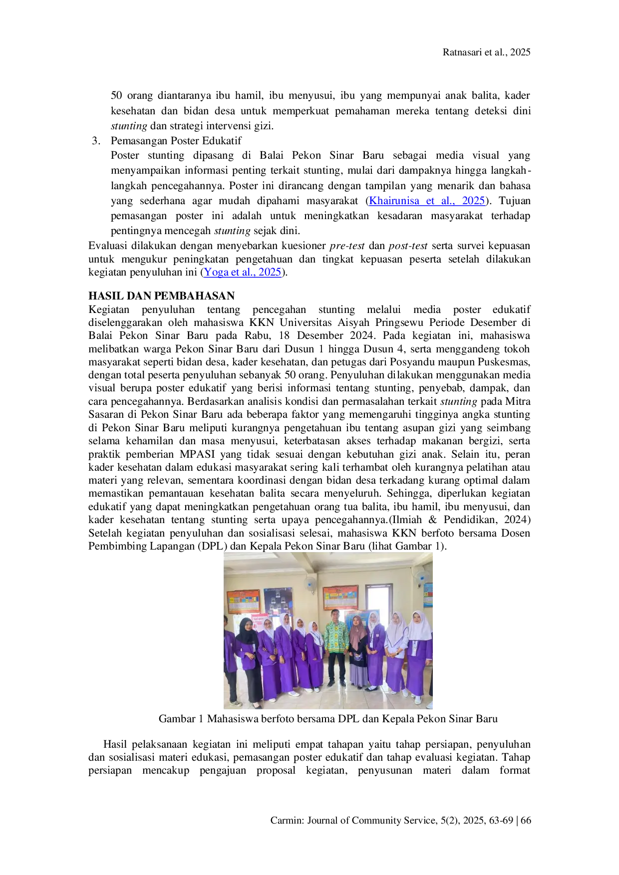 JURIS Poster Edukatif sebagai Media dalam Meningkatkan Pemahaman dan Perilaku Cegah Stunting