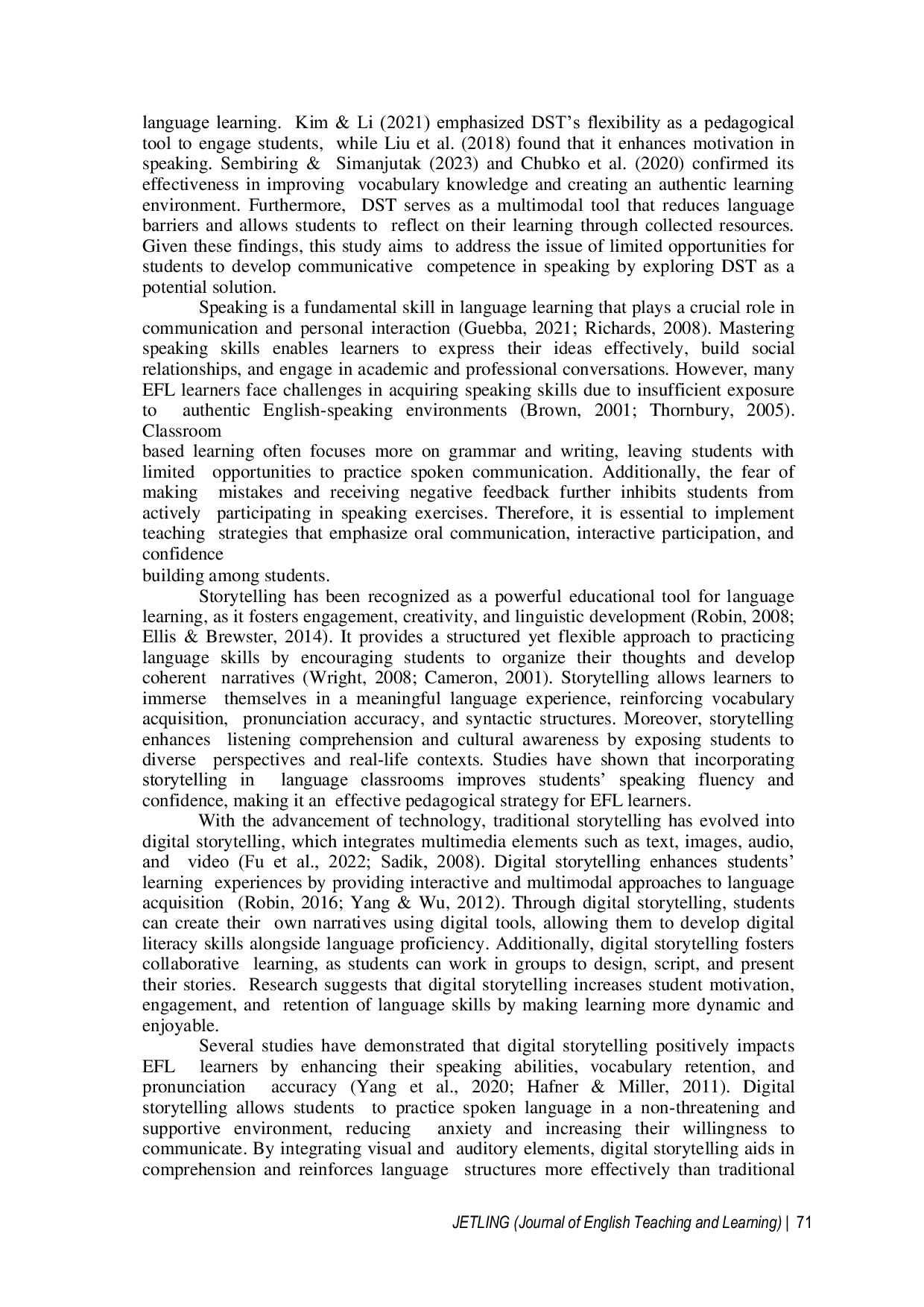 JURIS Engaging Secondary School Students In Efl Speaking Classroom Through Digital Storytelling