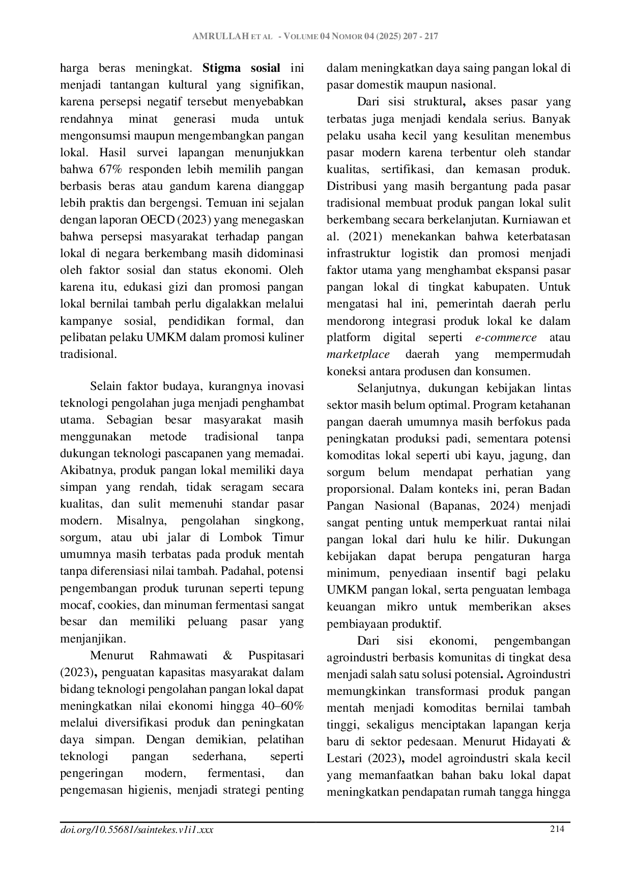 JURIS Menguatkan Ketahanan Pangan Melalui Pangan Lokal Studi Kasus Di Kecamatan Suralaga Lombok Timur