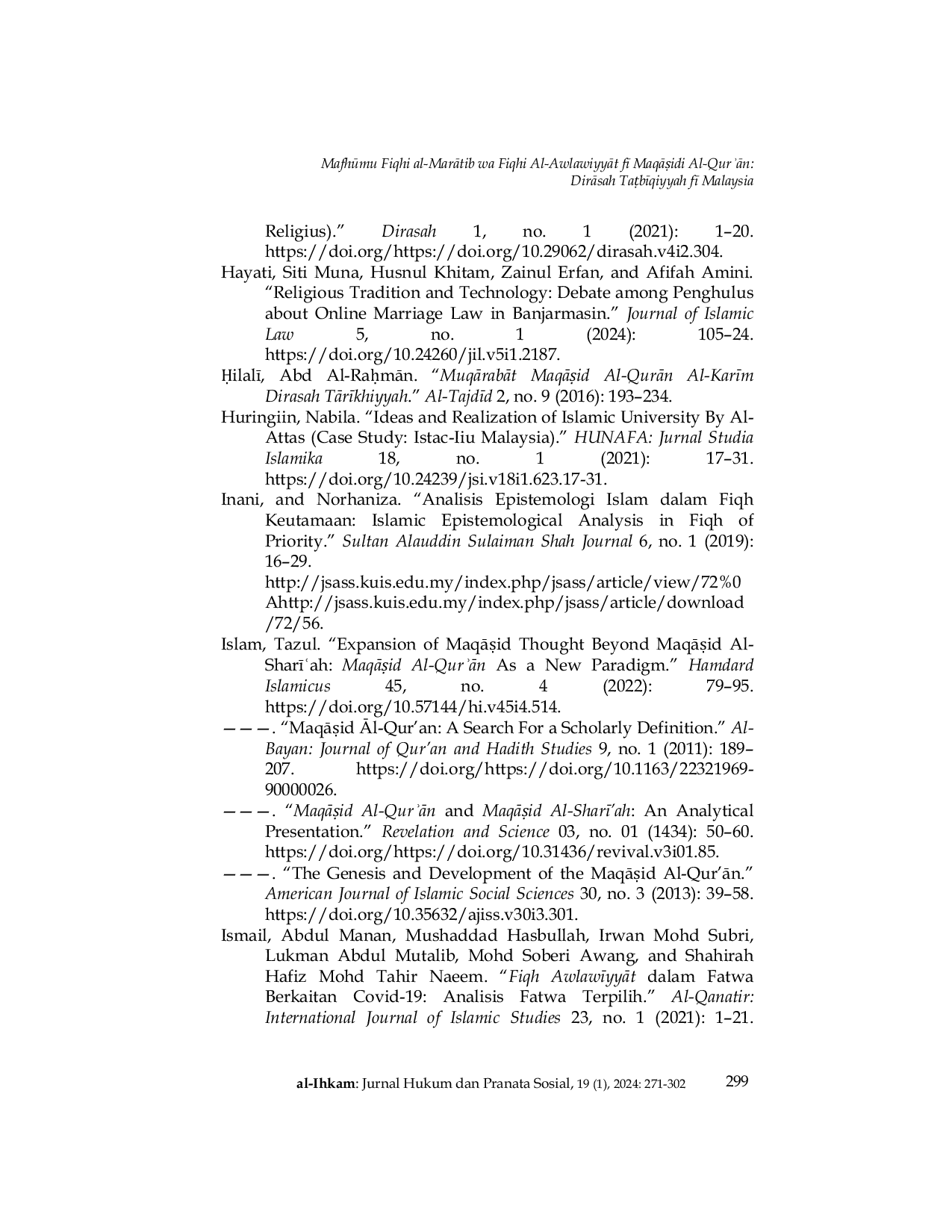 JURIS Mafhmu Fiqhi al MarAtib wa Fiqhi al AwlawiyyAt f MaqAidi al QurAn DirAsah Tabqiyyah f Malaysia