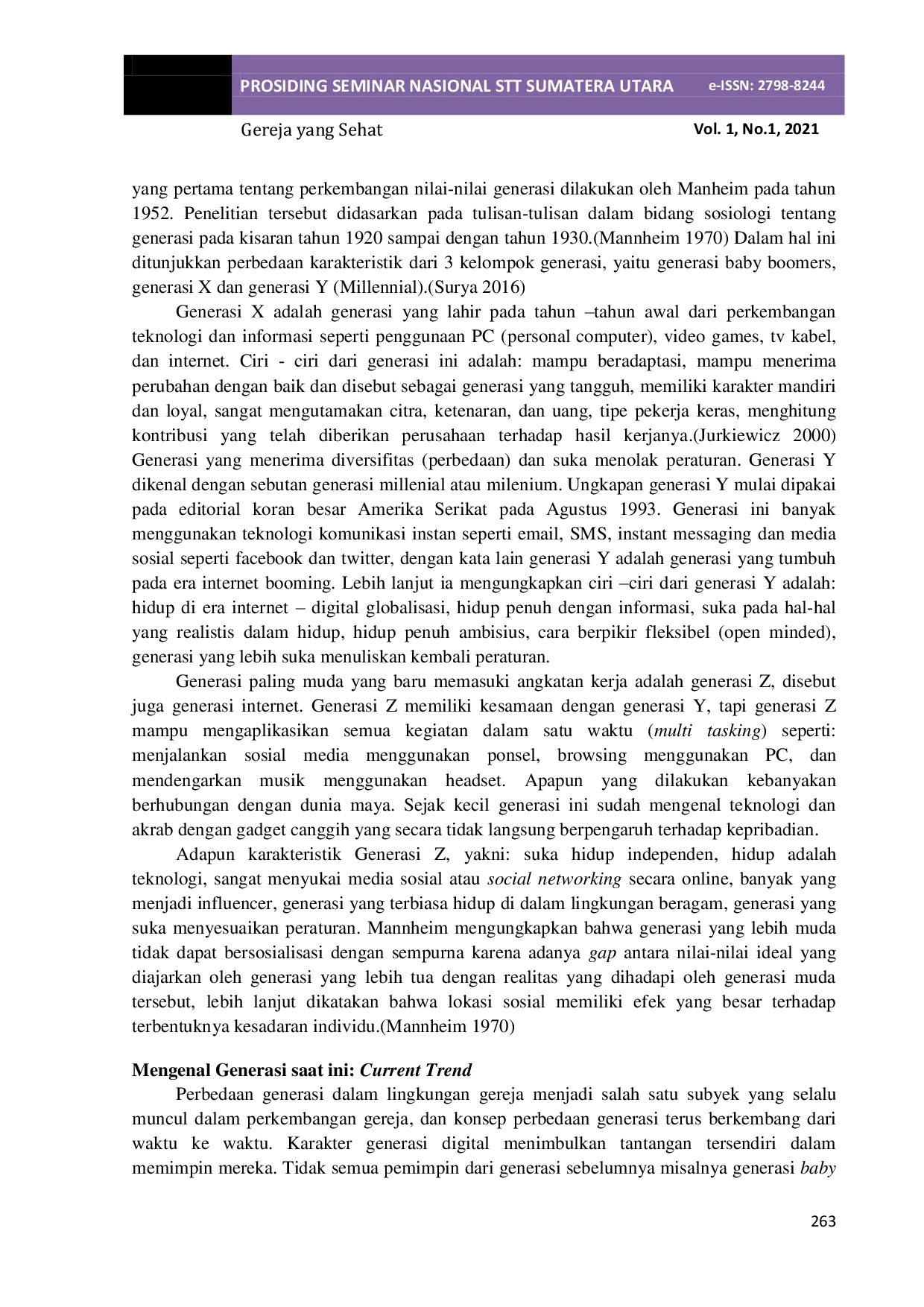 JURIS Tantangan Komunikasi Pemimpin Rohani pada Generasi Milenial