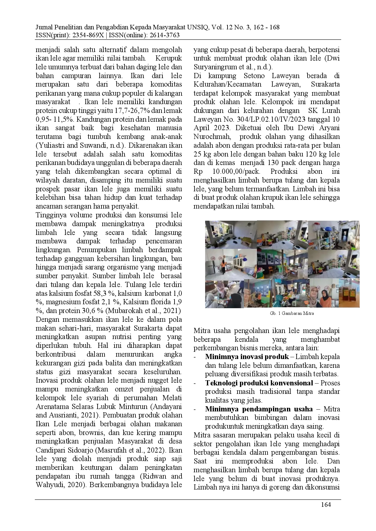 juris Inovasi Pengolahan Limbah Tulang dan Kepala Lele berbasis Zero Waste bagi Poklahsar Pawon Lesela di Surakarta