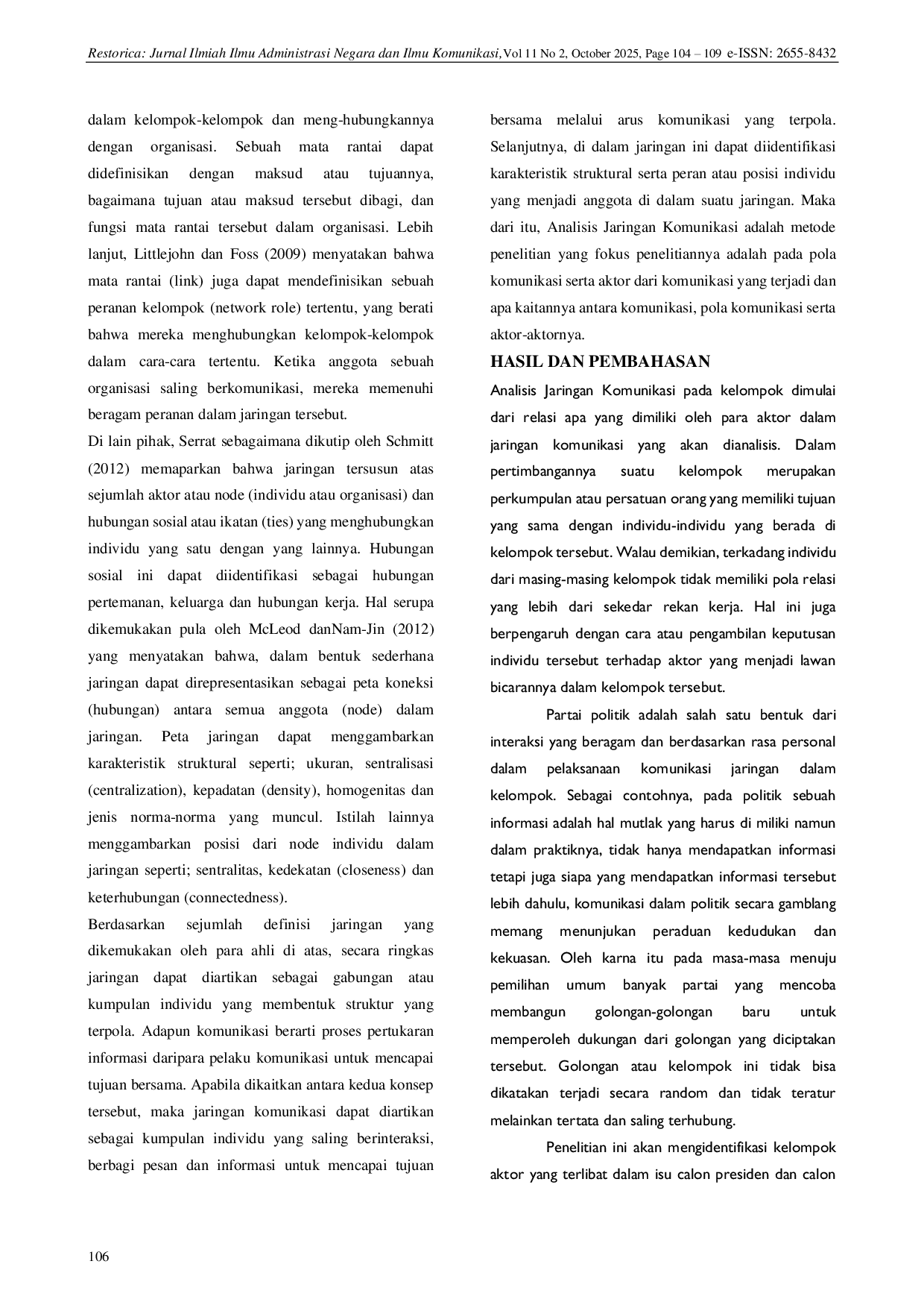 JURIS Pola Relasi Dalam Isu Capres Cawapres Pada Pemilu 2024