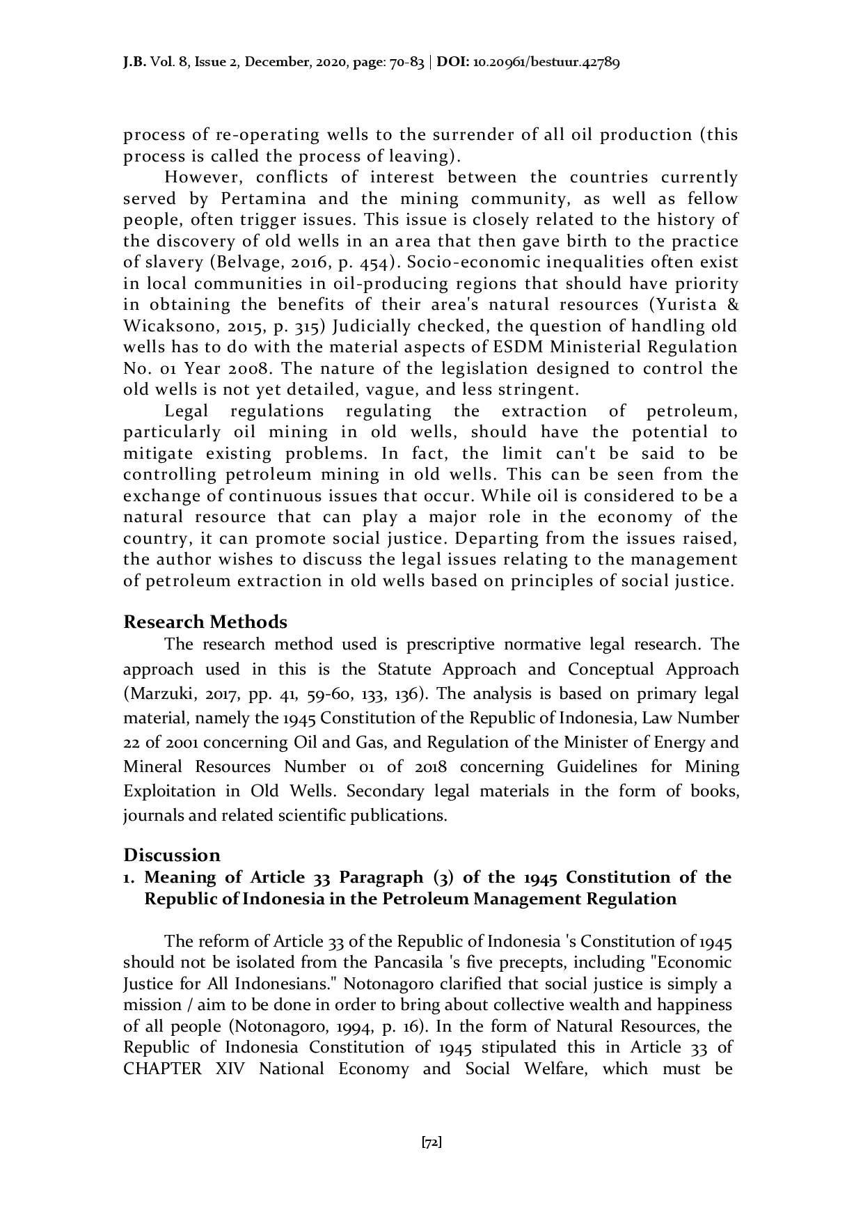 juris Setting of Earth Oil Management in Old Wells Based on the Principle Social Justice