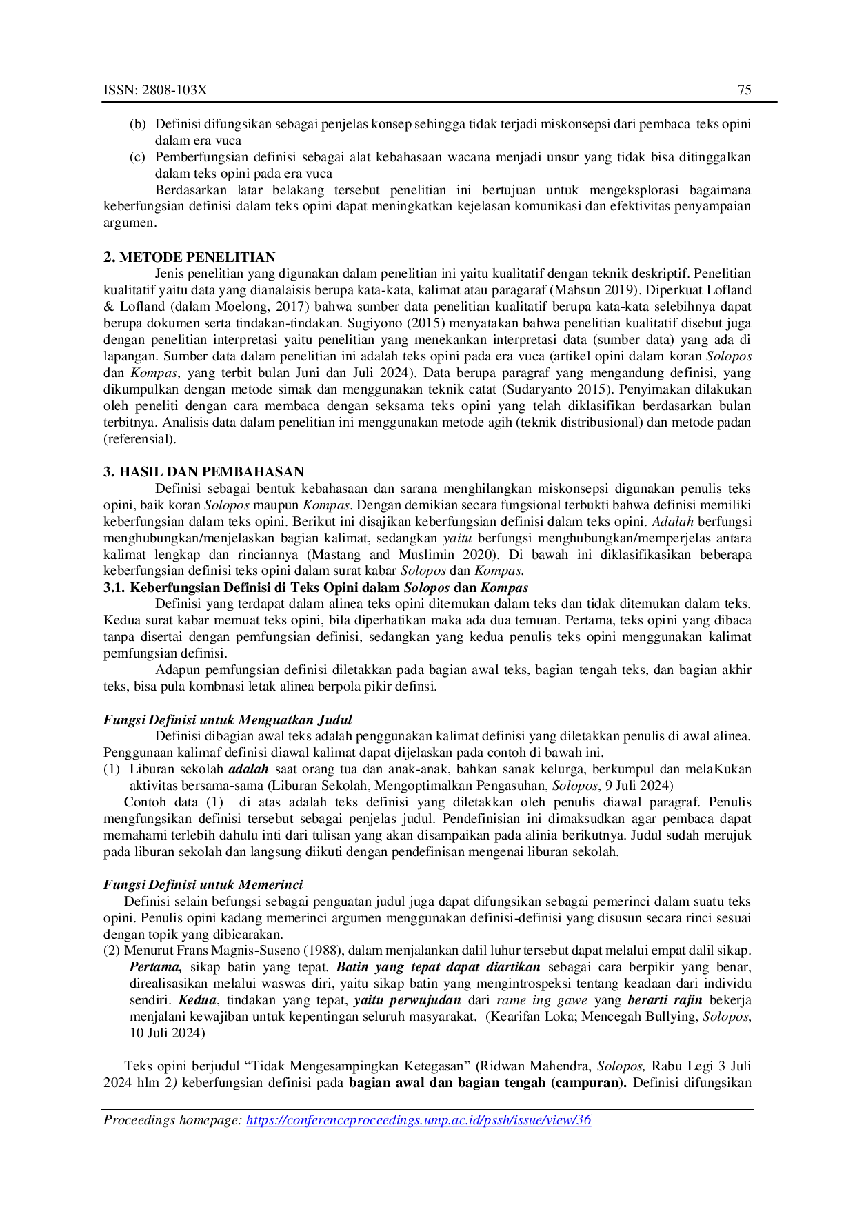 JURIS Keberfungsian Definisi dalam Teks Opini pada Era VUCA