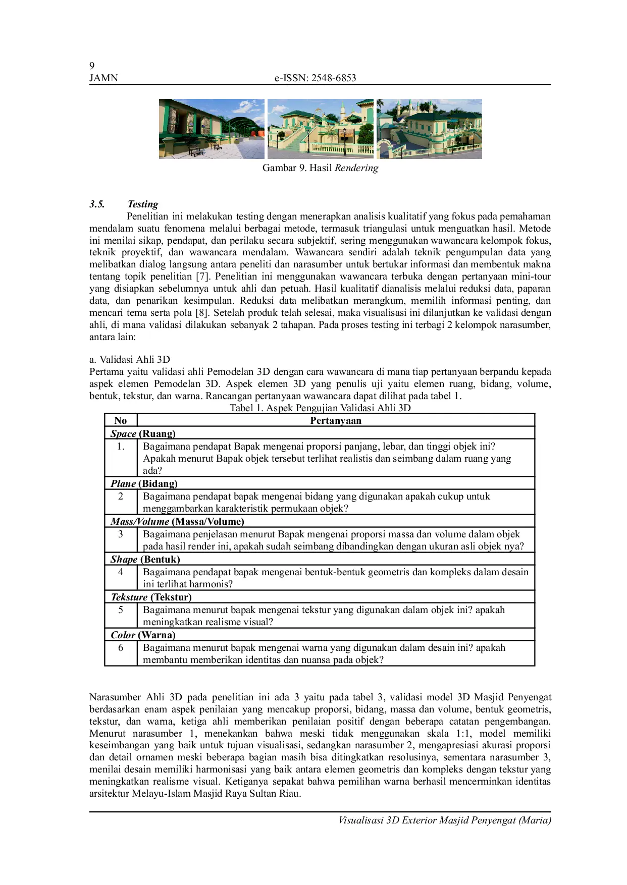 JURIS 3D Exterior Visualization of the Penyengat Mosque