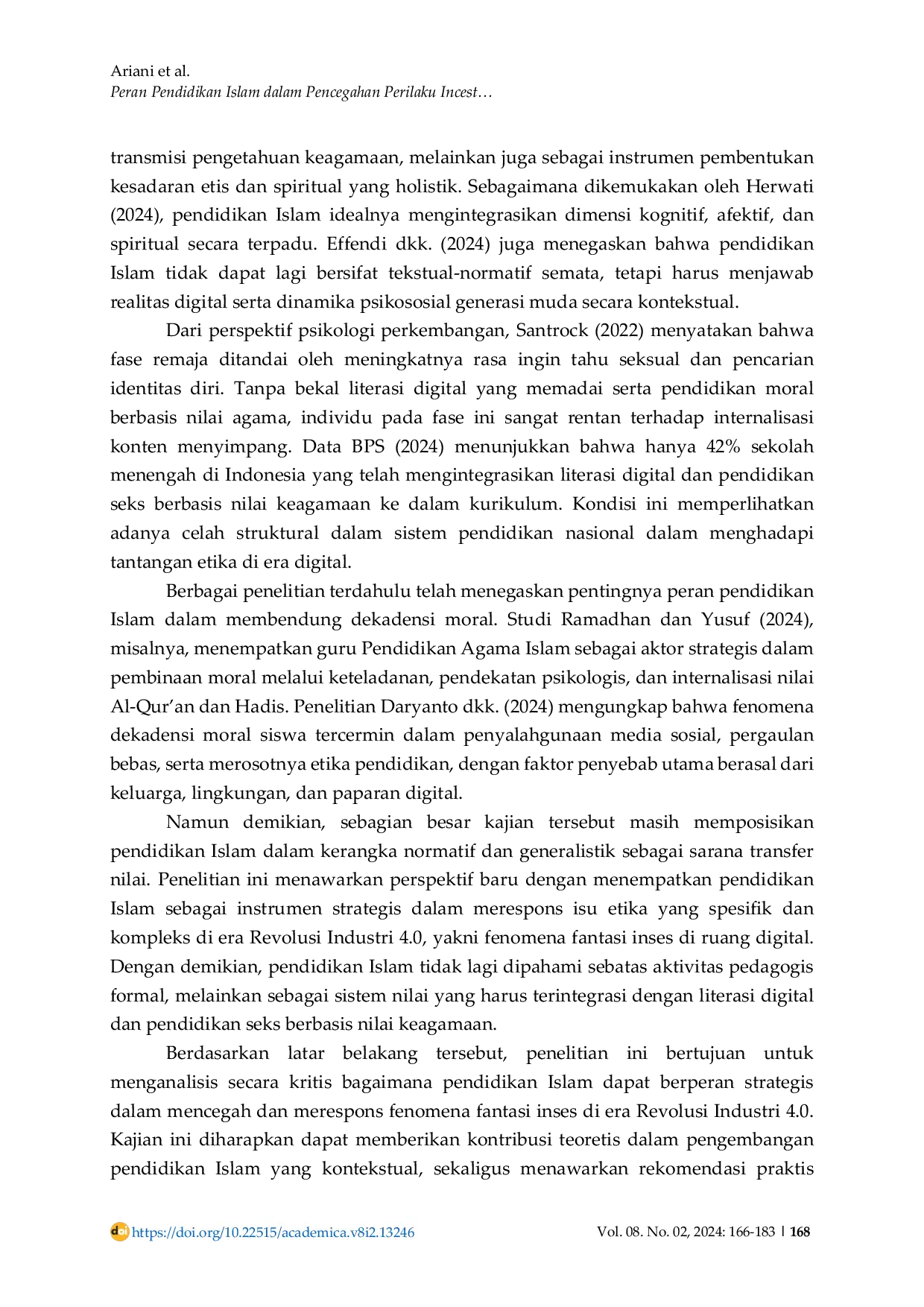 JURIS Peran Pendidikan Islam dalam Pencegahan Perilaku Incest pada Era Digital