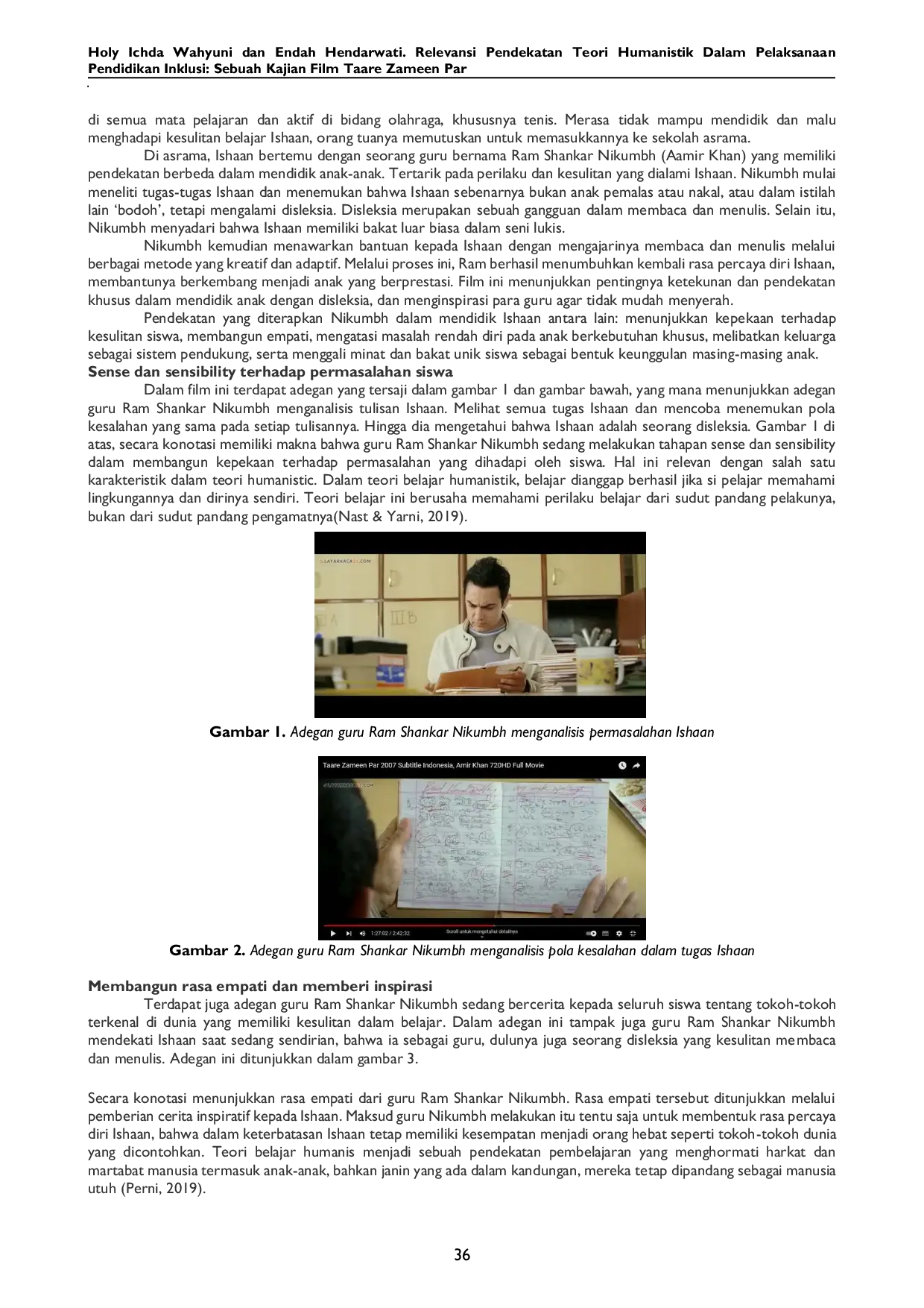 JURIS Relevansi Pendekatan Teori Humanistik dalam Pelaksanaan Pendidikan Inklusi Sebuah Kajian Film Taare Zameen Par