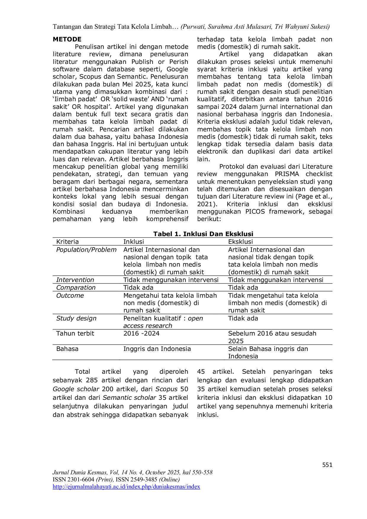 JURIS Tantangan dan Strategi Tata kelola Limbah Sekunder di Rumah Sakit Sebuah Kajian Literatur