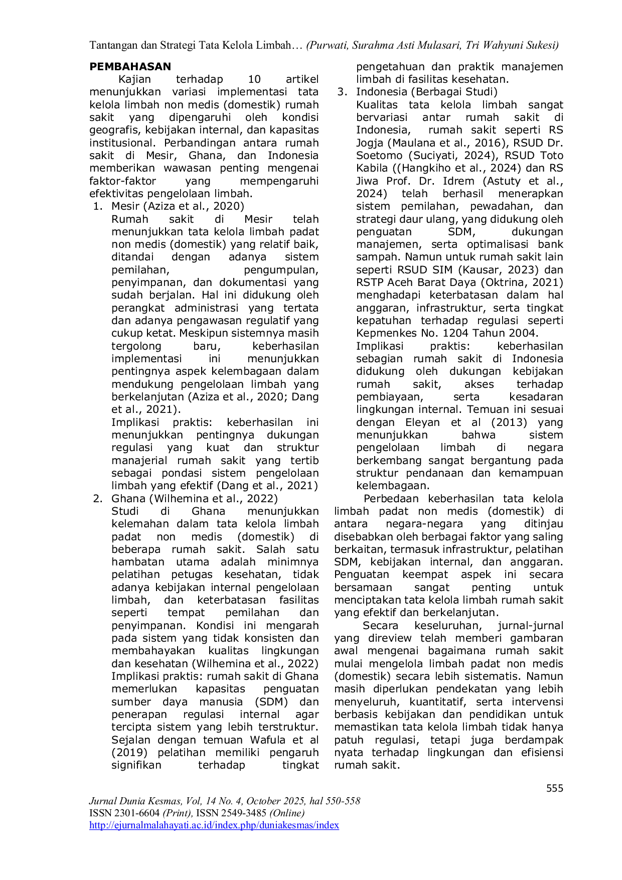 JURIS Tantangan dan Strategi Tata kelola Limbah Sekunder di Rumah Sakit Sebuah Kajian Literatur