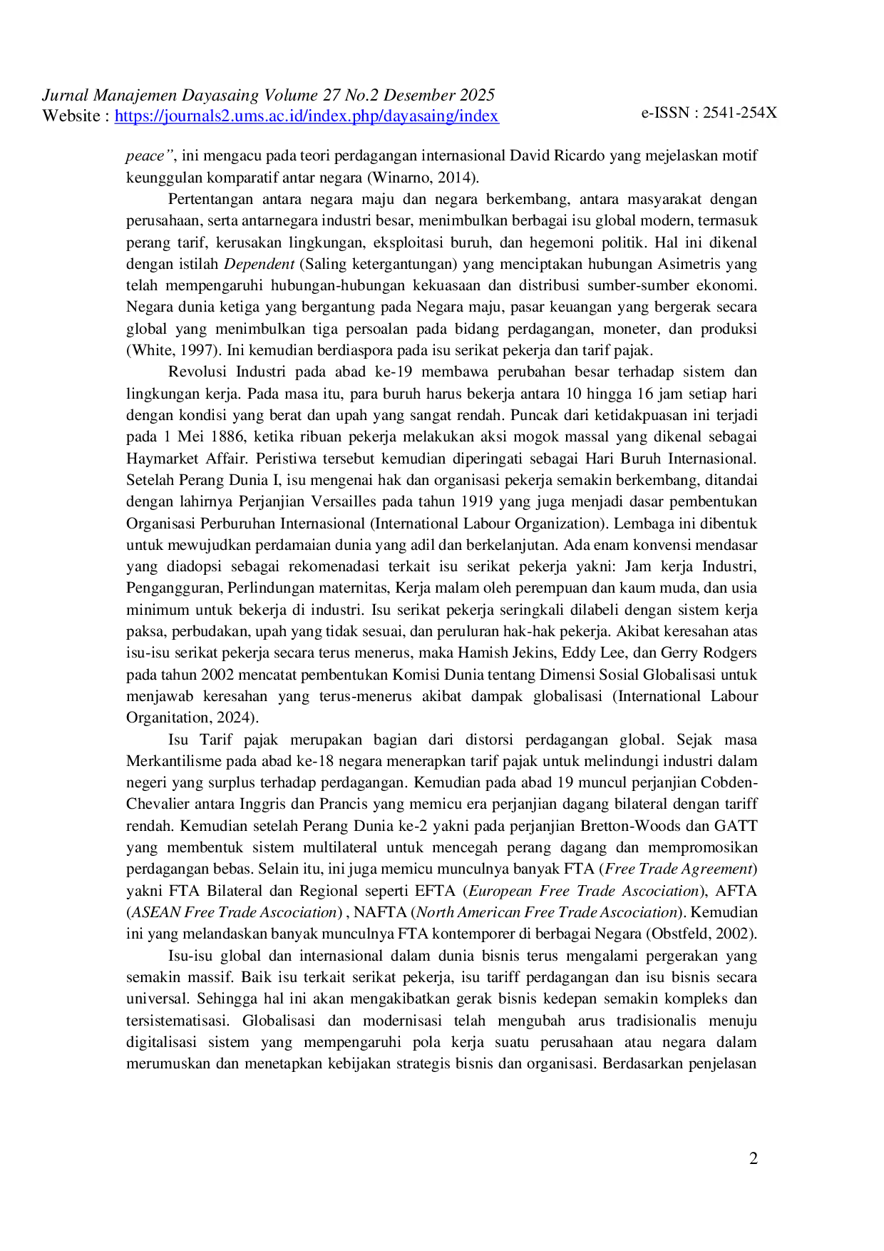 JURIS Isu Global Kontemporer dalam Bisnis dan Organisasi