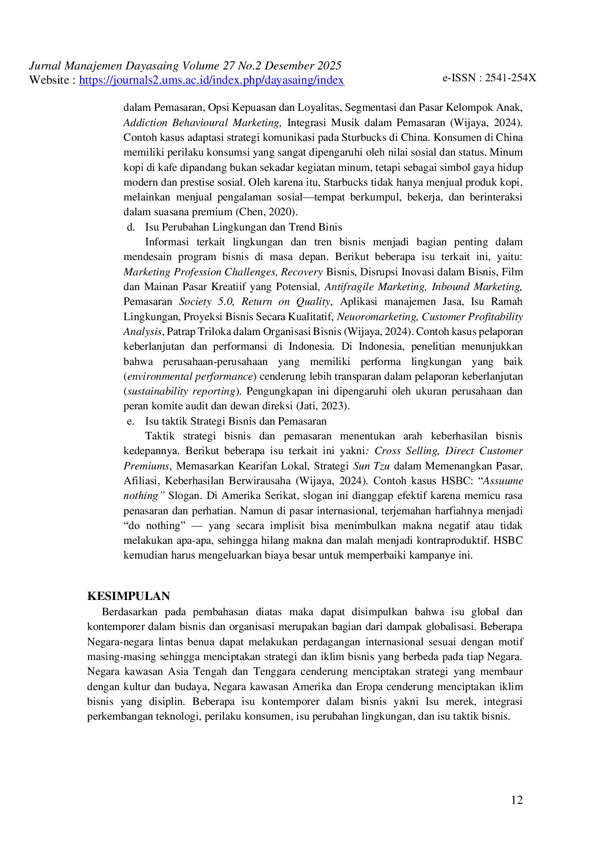 JURIS Isu Global Kontemporer dalam Bisnis dan Organisasi