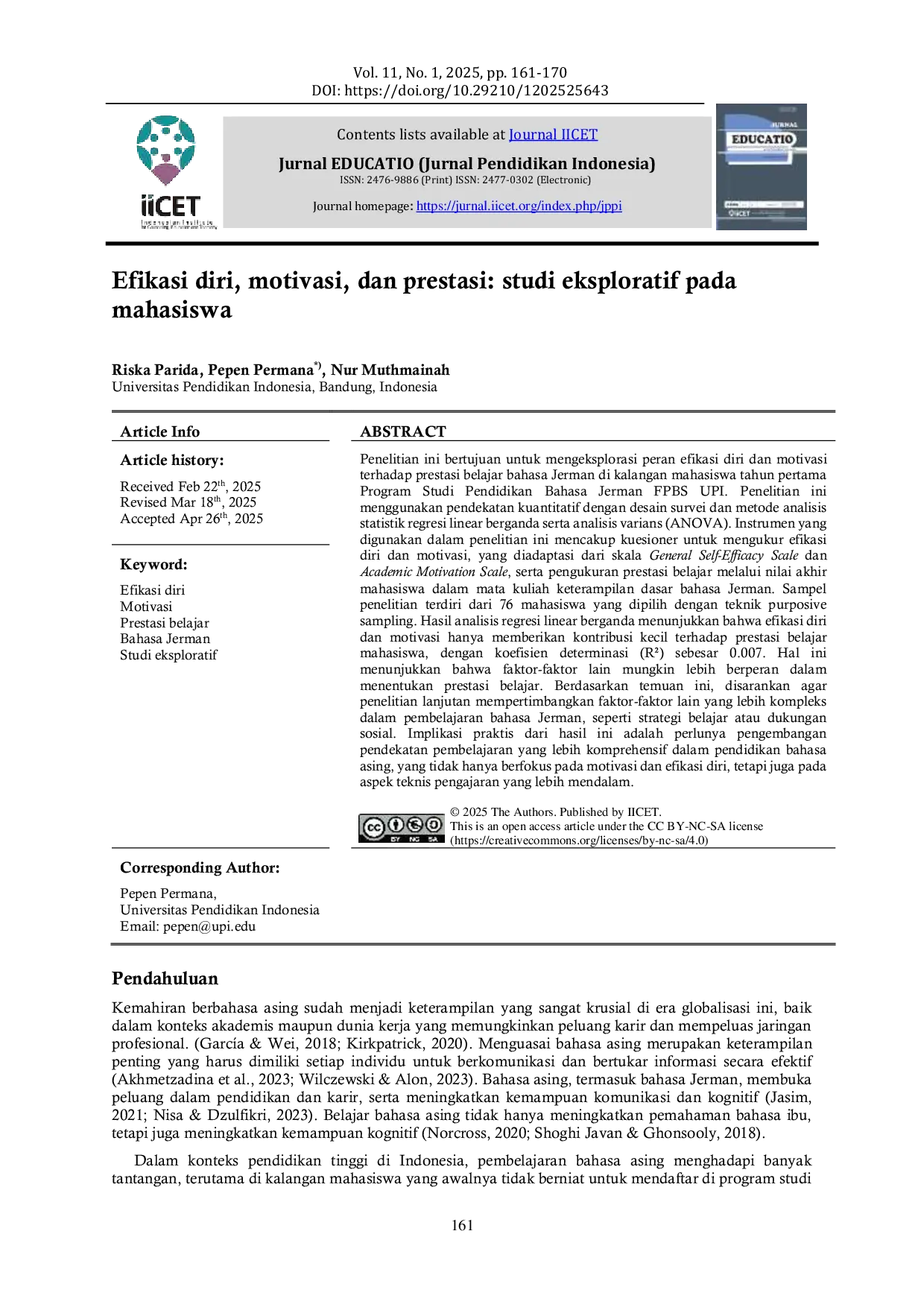 JURIS Efikasi diri motivasi dan prestasi studi eksploratif pada mahasiswa