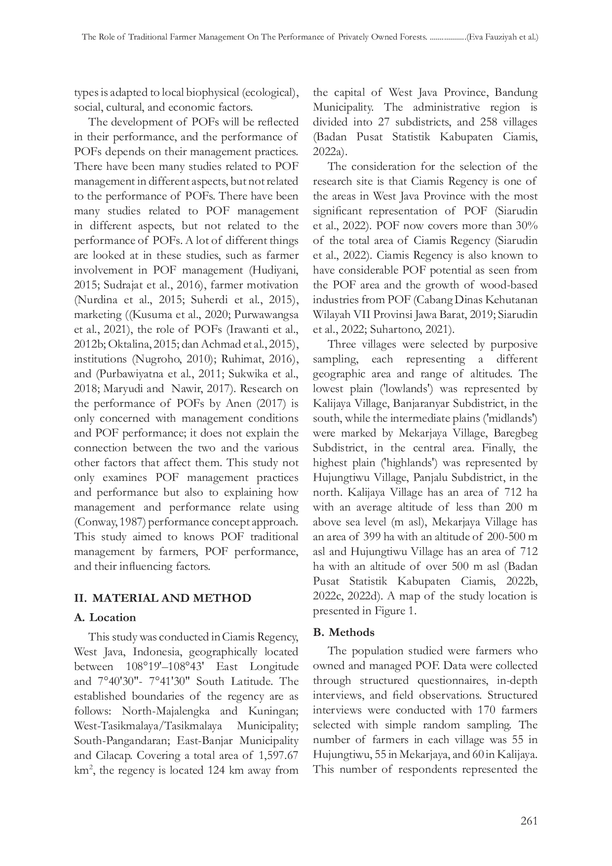 JURIS Peran Pengelolaan Tradisional Petani pada Performansi Hutan Rakyat Studi Kasus Kabupaten Ciamis Jawa Barat Indonesia