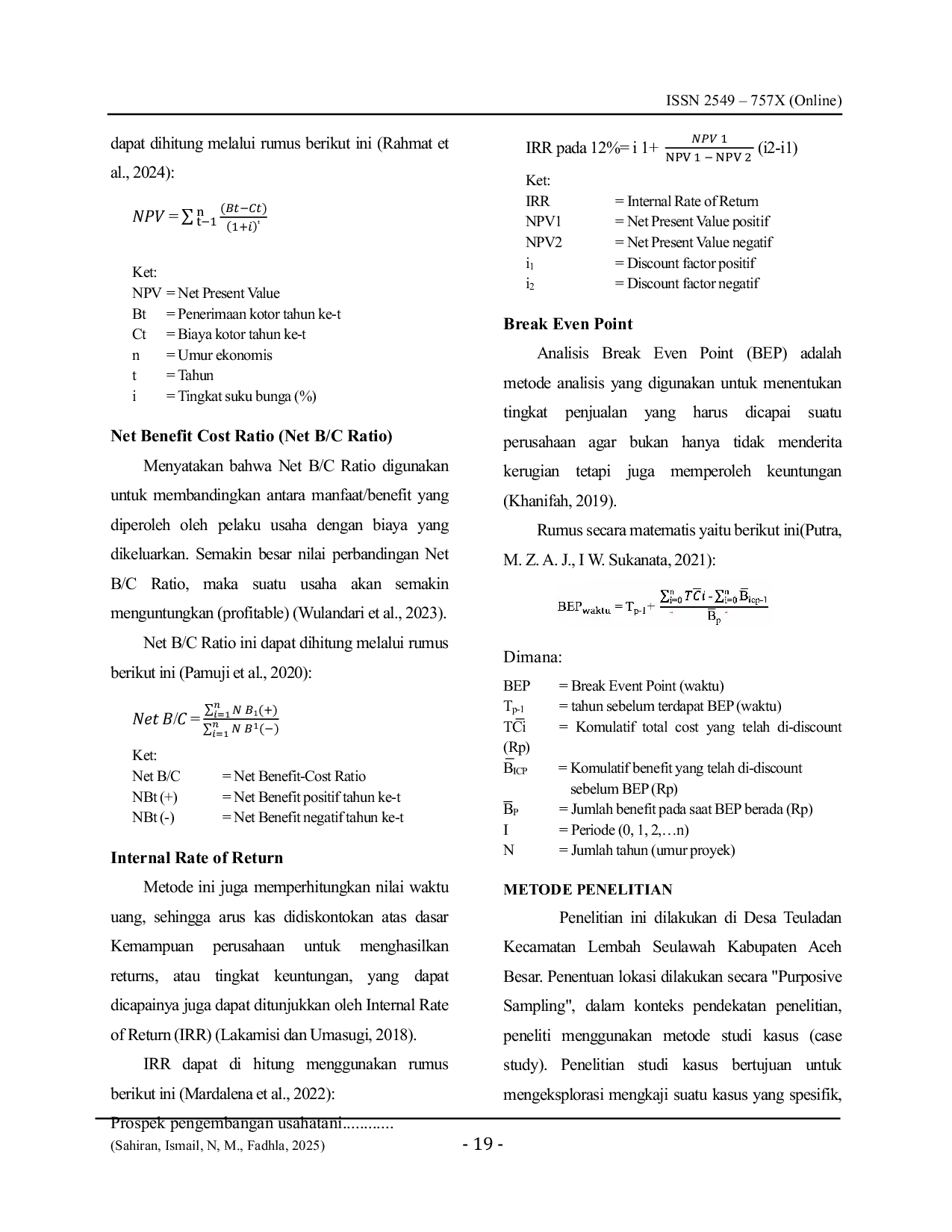 JURIS Prospek Pengembangan Usahatani Pinang di Desa Teuladan Kecamatan Lembah Seulawah Kabupaten Aceh Besar