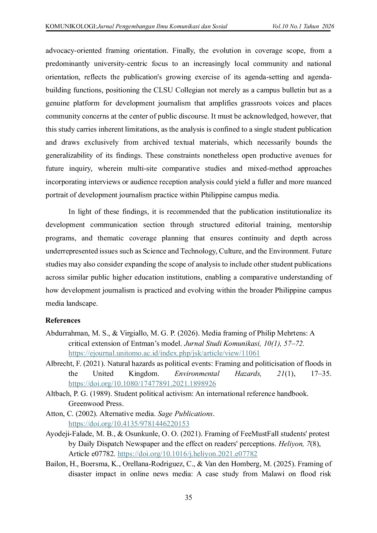 JURIS Trends in Development Journalism in Student Publication A Longitudinal Content Analysis